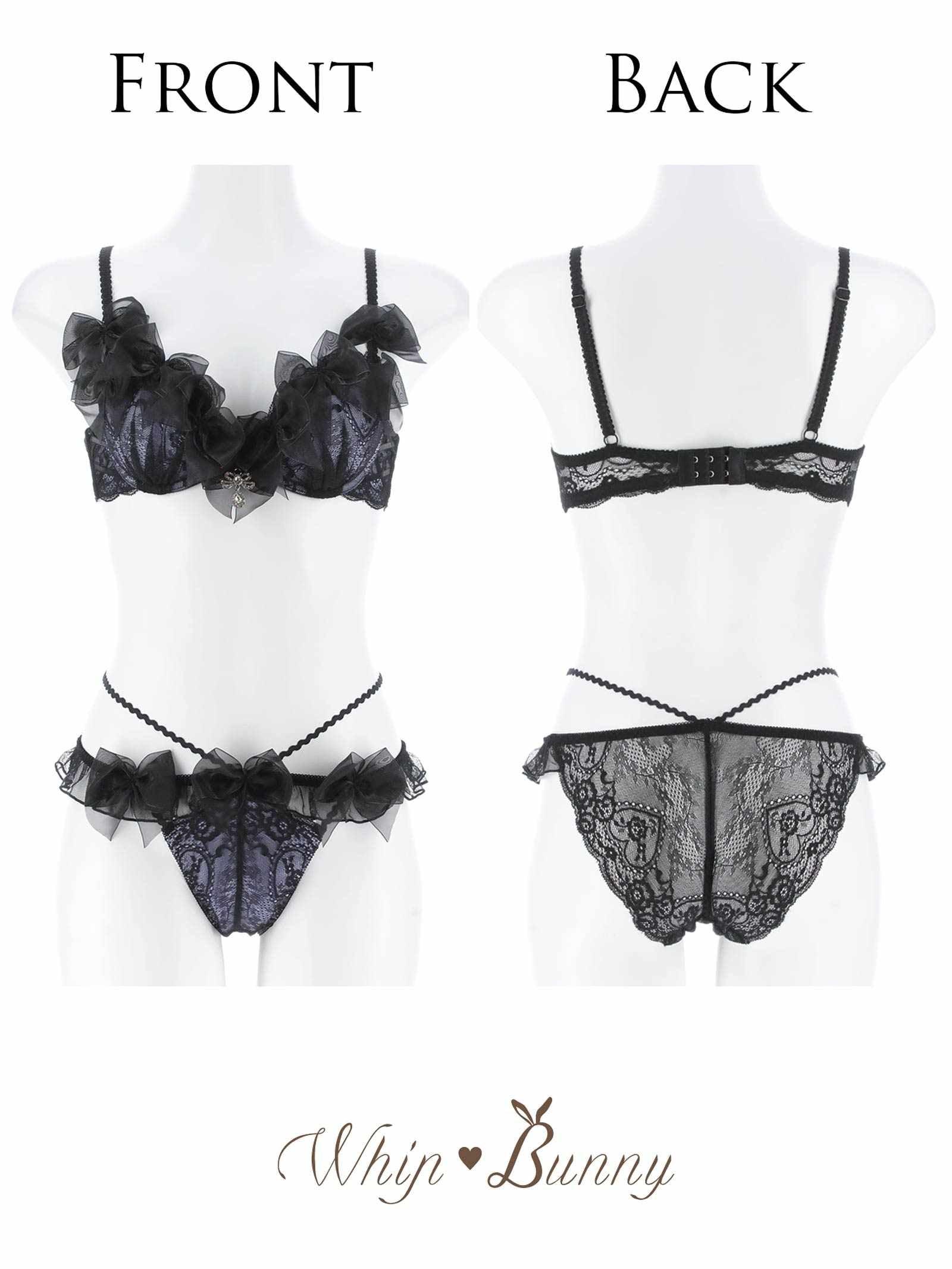 10/17新作!【明日花キララプロデュース/WhipBunny】Lovely Ribbon Ballerina Bra&Shorts / Black Swan ラブリーリボンバレリーナブラ&ショーツ / ブラックスワン