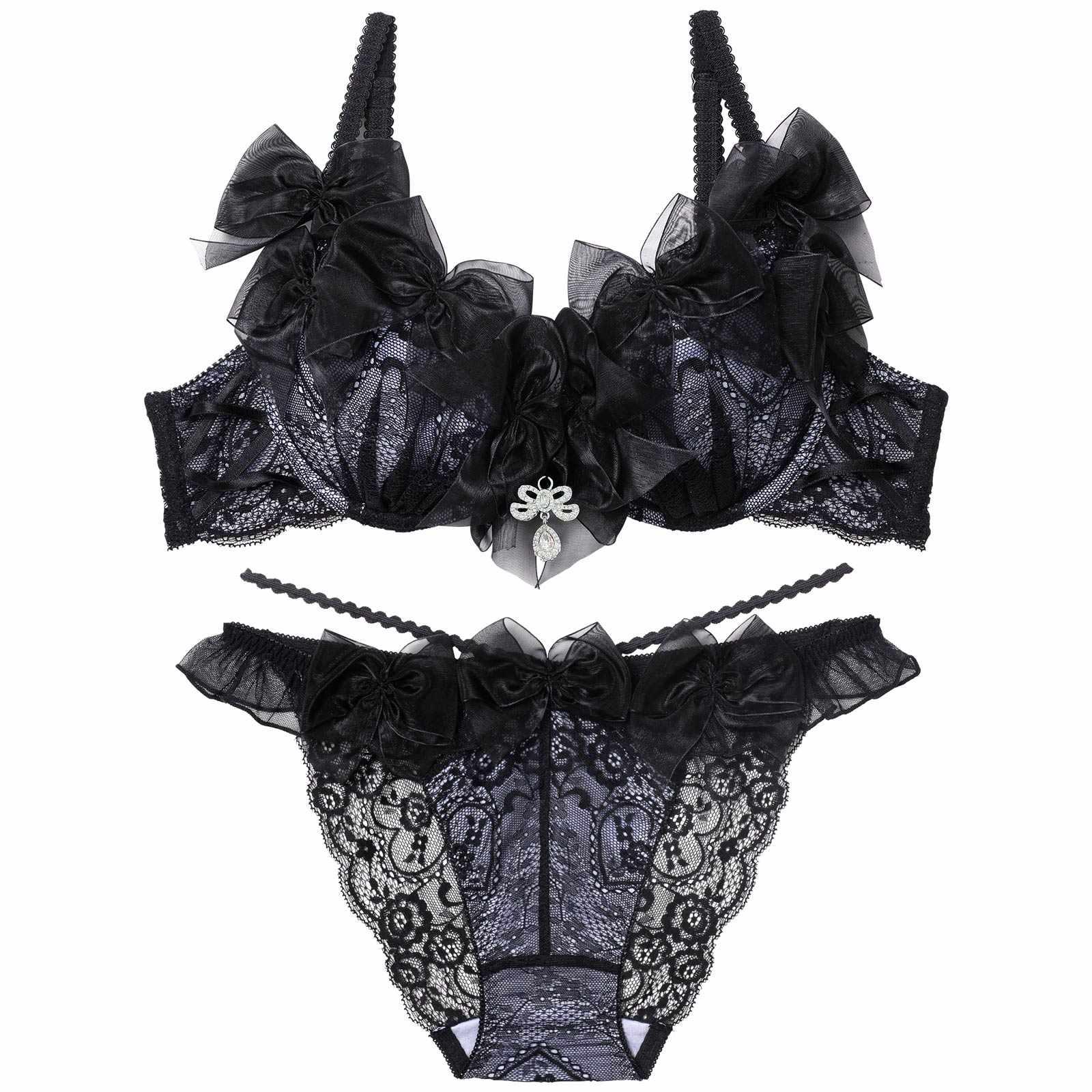 【明日花キララプロデュース/WhipBunny】Lovely Ribbon Ballerina Bra&Shorts / Black Swan ラブリーリボンバレリーナブラ&ショーツ / ブラックスワン