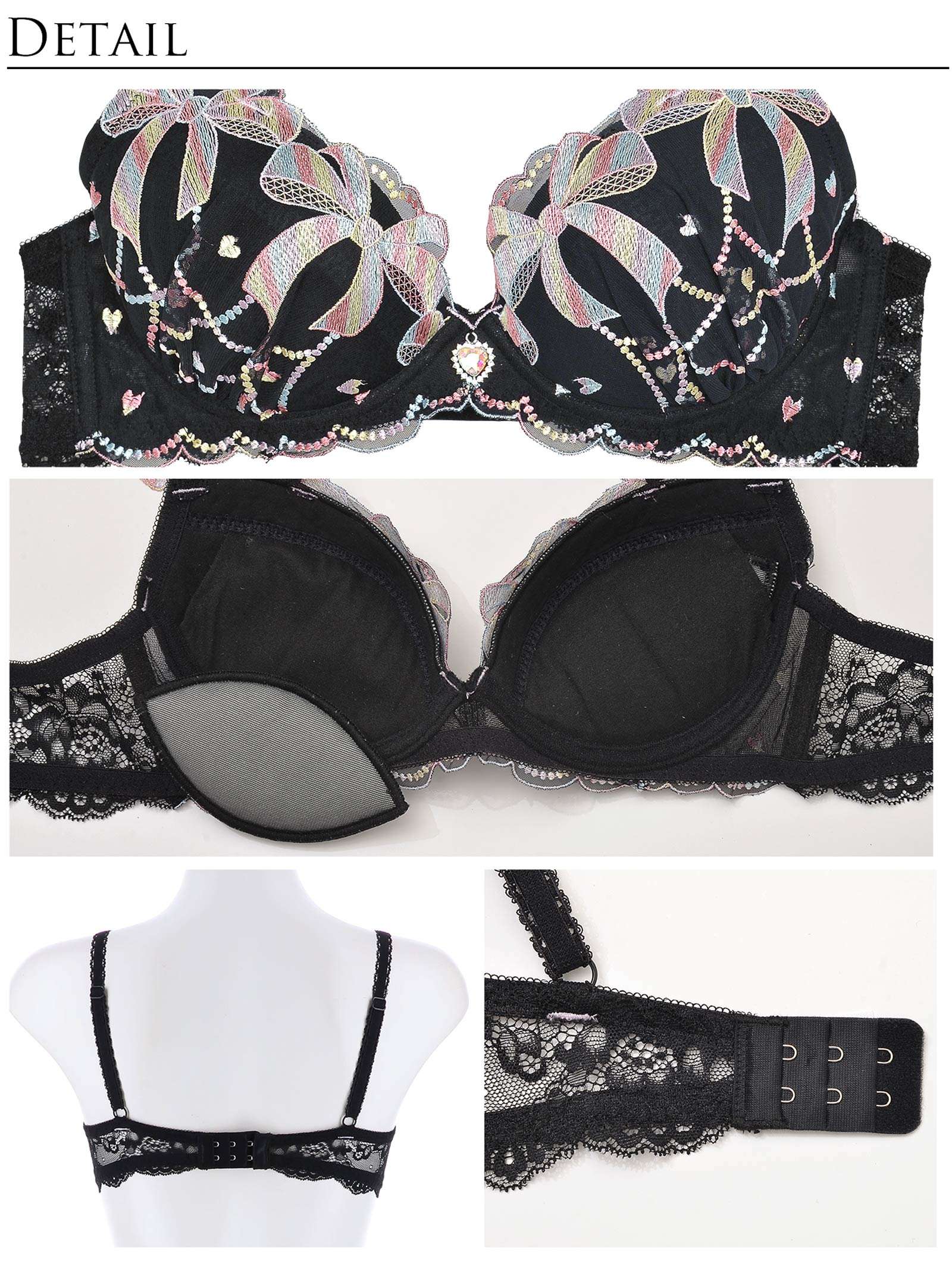 8/14新作!【明日花キララプロデュース/WhipBunny】Sweets Ribbon Candy Bra&Shorts/Black Ribbon スウィーツリボンキャンディブラ&ショーツ/ブラックリボン