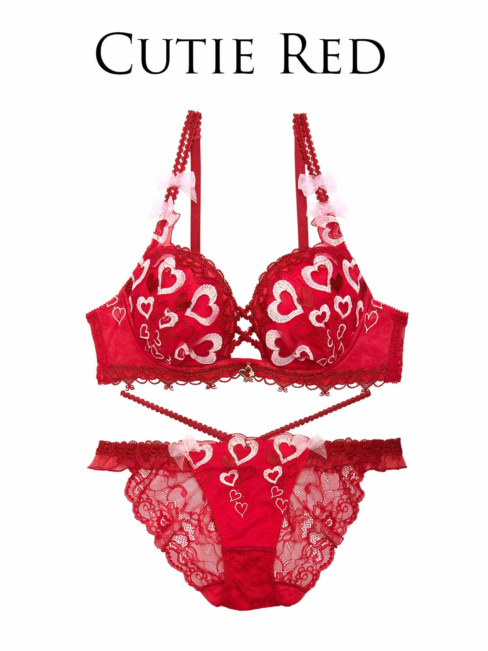 2/3新作!【明日花キララプロデュース/WhipBunny】Melty Twinkle Heart Bra&Shorts/CUTIERED メルティトゥインクルハートブラ&ショーツ/キューティレッド