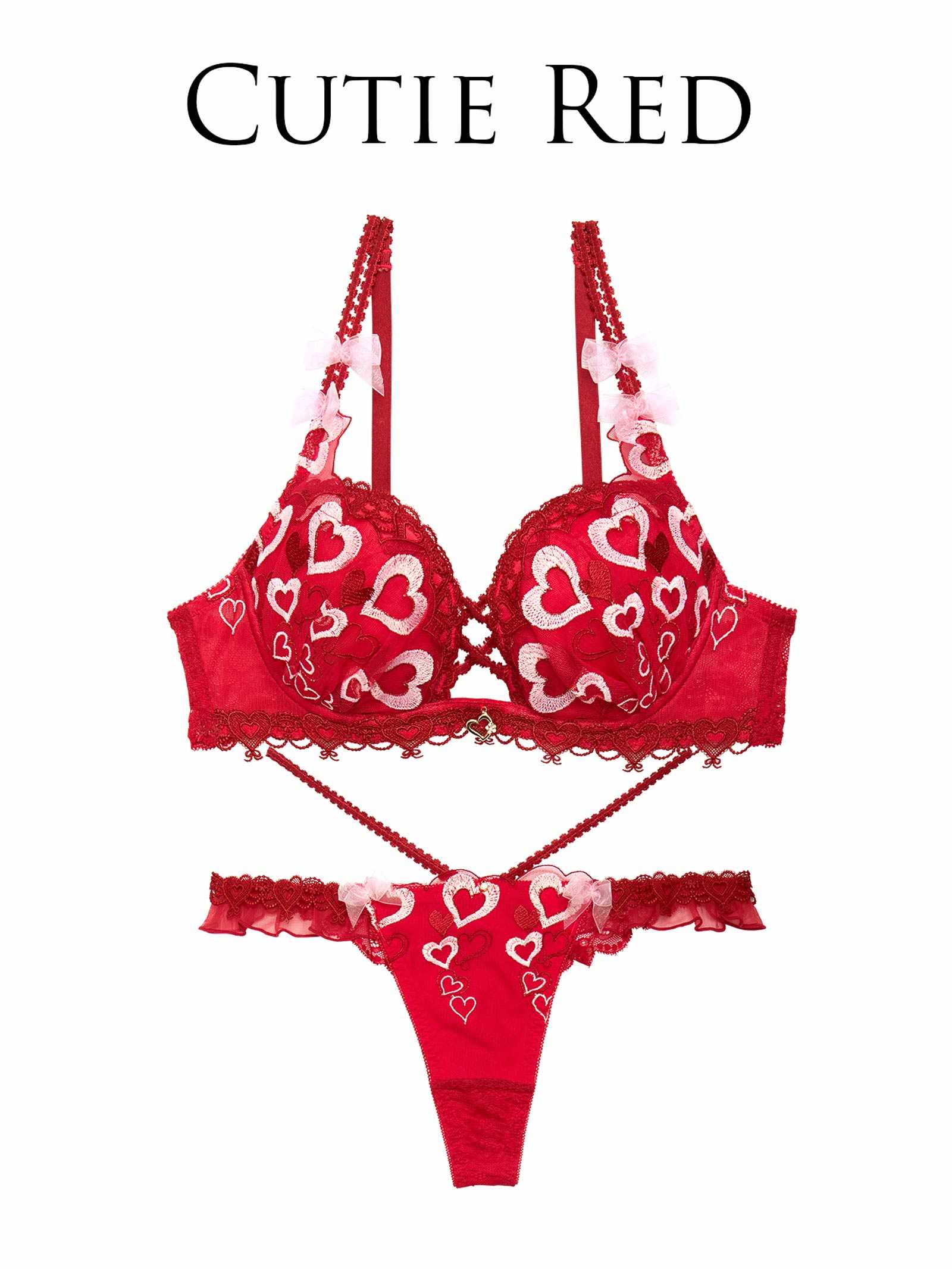 2/3新作!【明日花キララプロデュース/WhipBunny】Melty Twinkle Heart Bra&T-back/CUTIERED メルティトゥインクルハートブラ&Tバック/キューティレッド