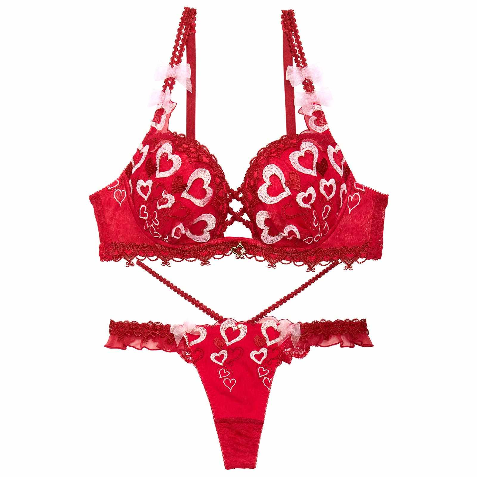 【明日花キララプロデュース/WhipBunny】Melty Twinkle Heart Bra&T-back/CUTIERED メルティトゥインクルハートブラ&Tバック/キューティレッド