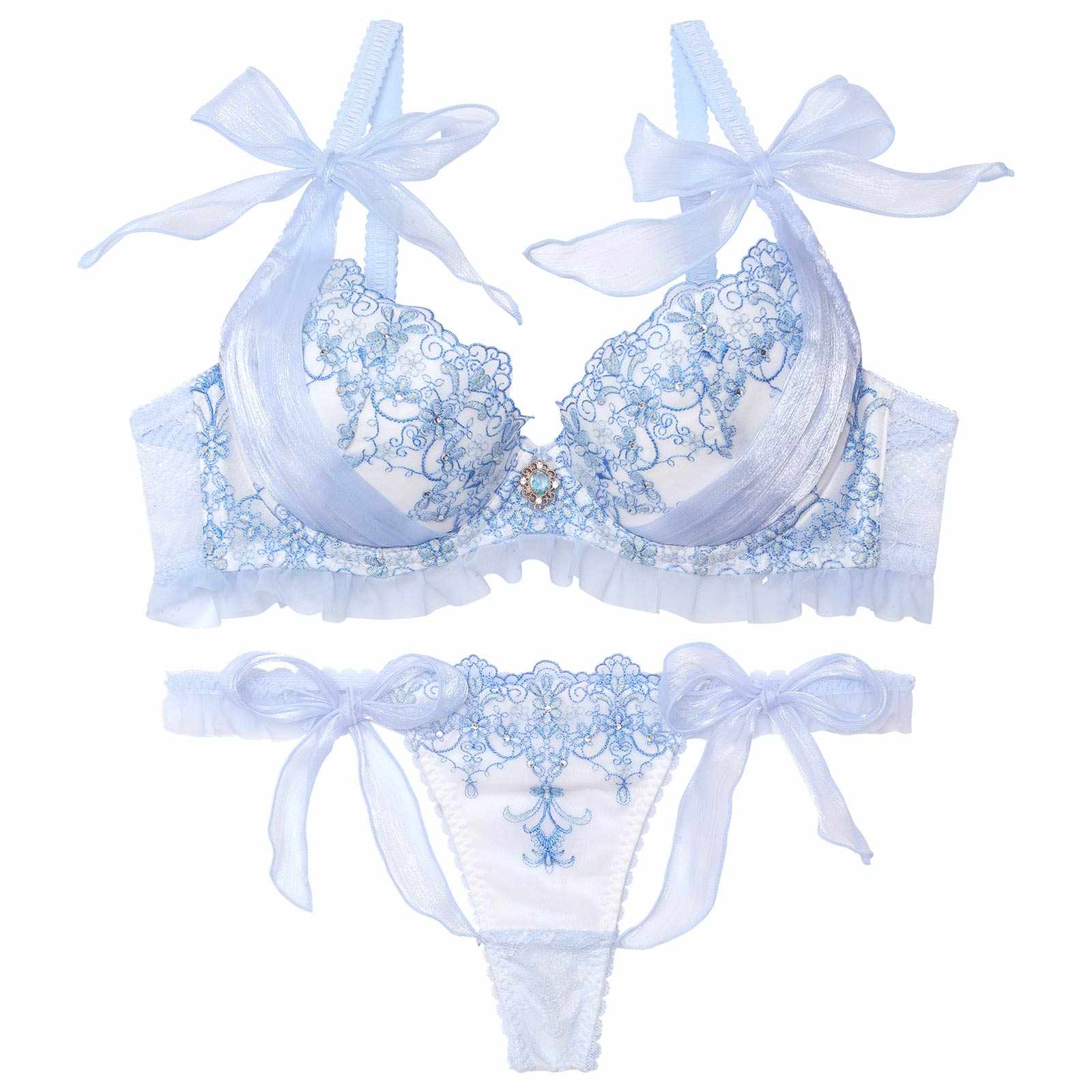 【明日花キララプロデュース/WhipBunny】Arabesque Chiffon Princess Bra&T-back / アラベスクシフォンプリンセスブラ&Tバック