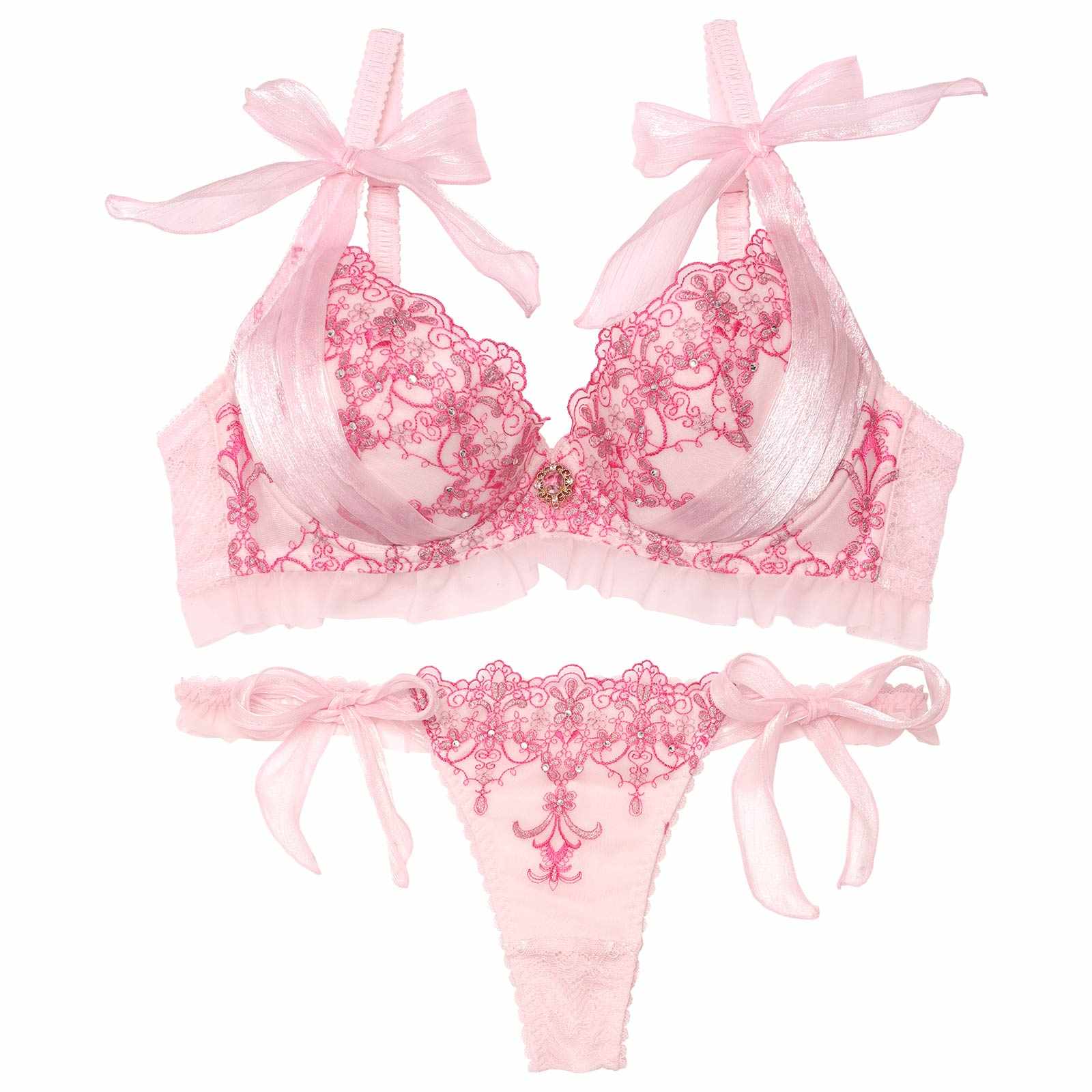 【明日花キララプロデュース/WhipBunny】Arabesque Chiffon Princess Bra&T-back / アラベスクシフォンプリンセスブラ&Tバック