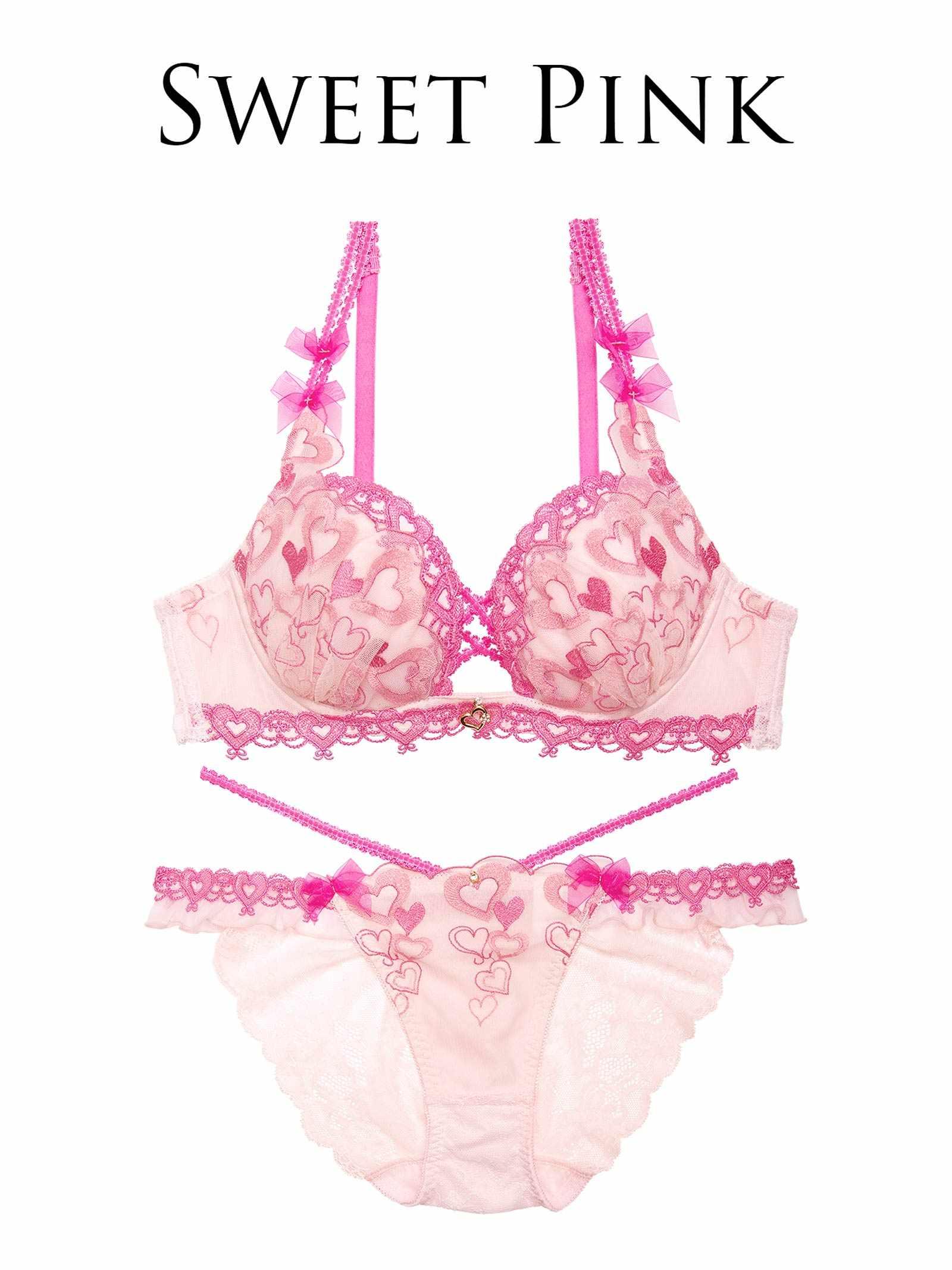 2/17再販!【明日花キララプロデュース/WhipBunny】Melty Twinkle Heart Bra&Shorts/SWEETPINK メルティトゥインクルハートブラ&ショーツ/スイートピンク - 【公式】247Lingerie