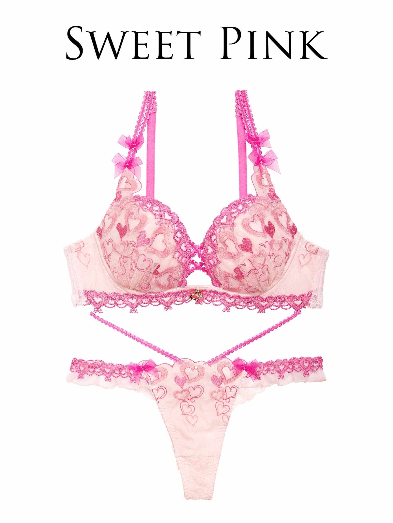 4/25新作!【明日花キララプロデュース/WhipBunny】Melty Twinkle Heart Bra&T-back/SWEETPINK メルティトゥインクルハートブラ&Tバック/スイートピンク