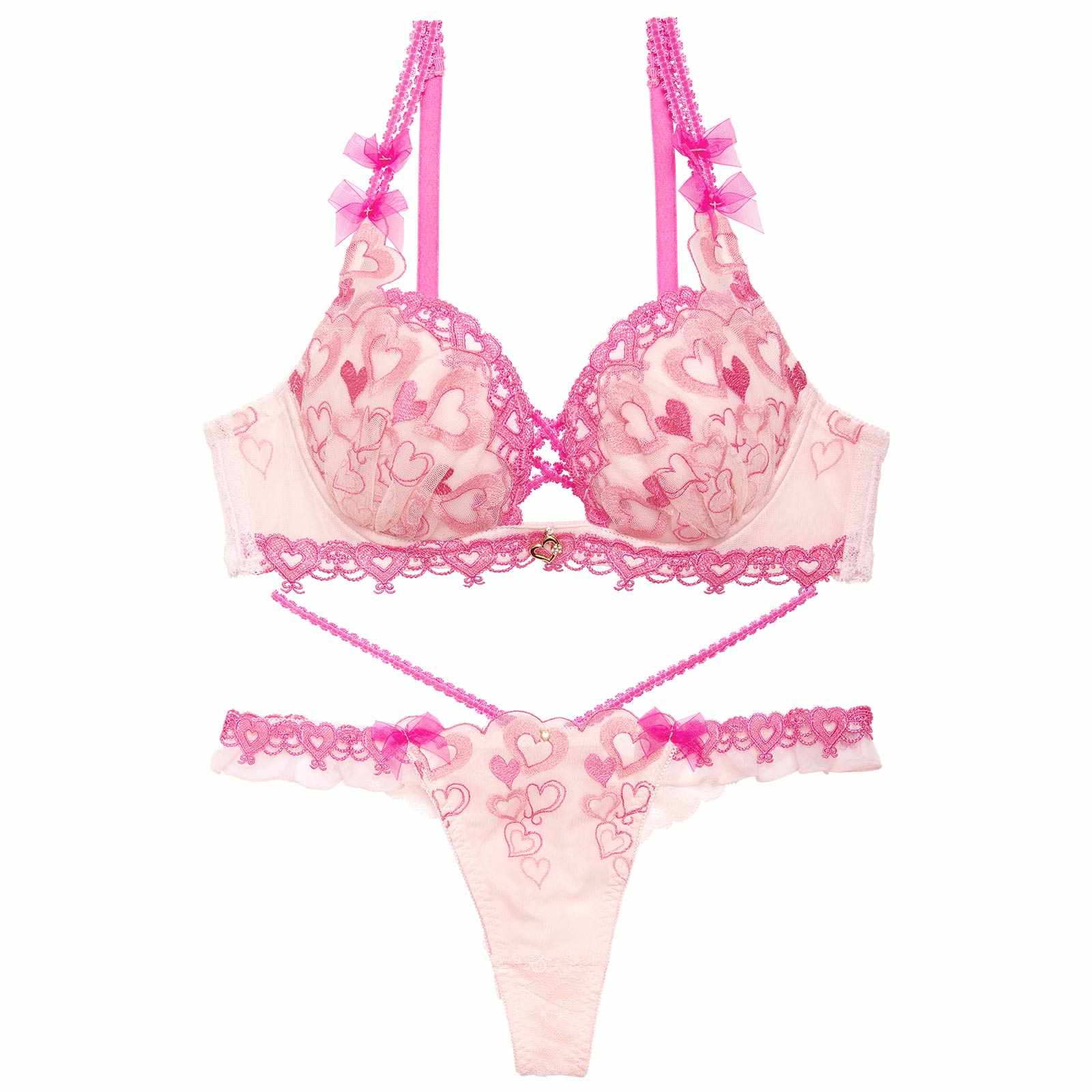 【明日花キララプロデュース/WhipBunny】Melty Twinkle Heart Bra&T-back/SWEETPINK メルティトゥインクルハートブラ&Tバック/スイートピンク