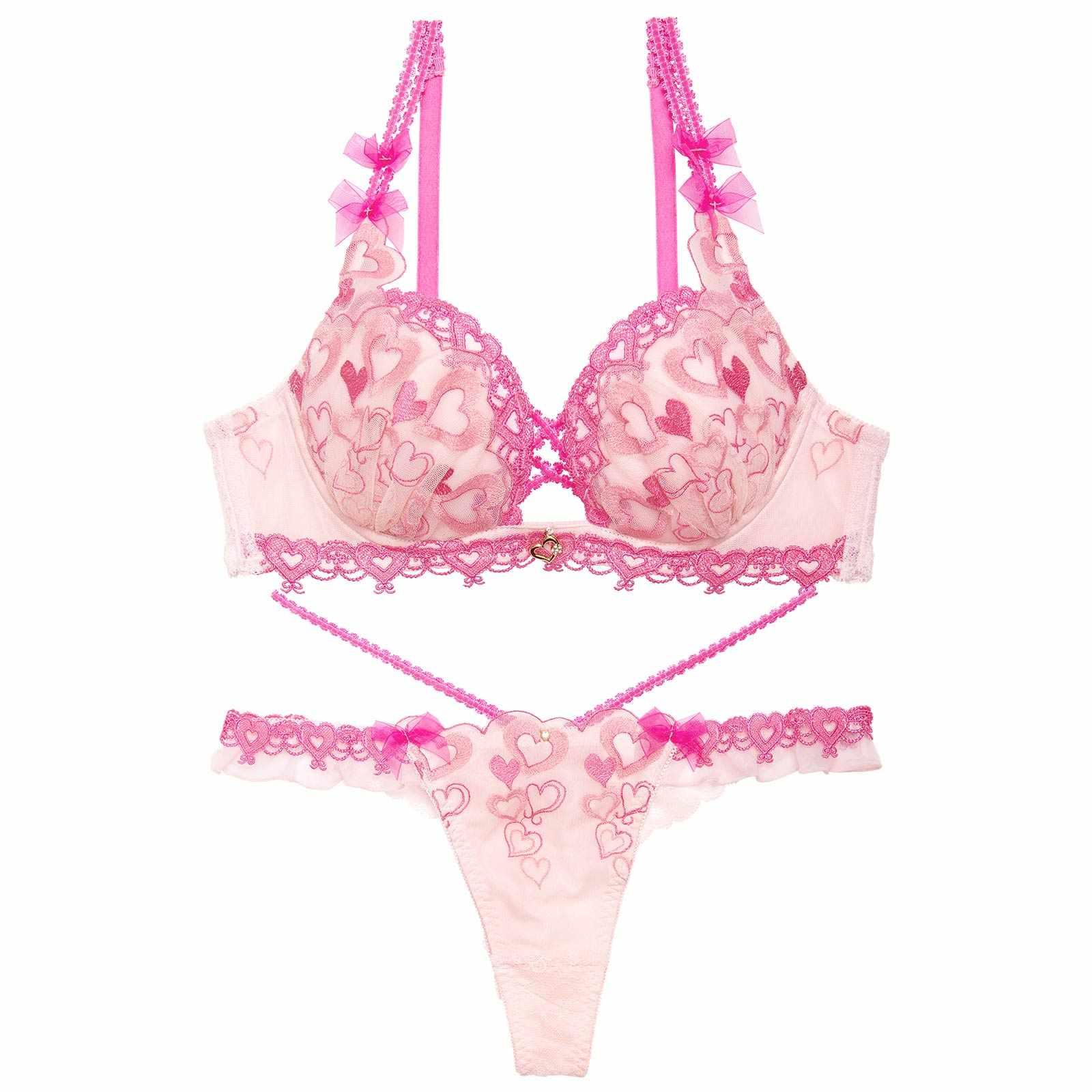 2/17再販!【明日花キララプロデュース/WhipBunny】Melty Twinkle Heart Bra&T-back/SWEETPINK メルティトゥインクルハートブラ&Tバック/スイートピンク - 【公式】247Lingerie