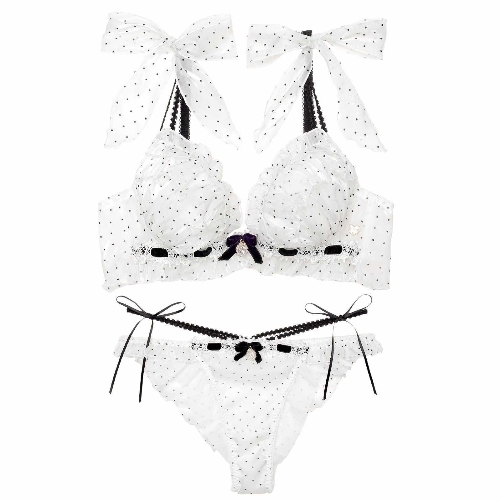 2/10再販!【明日花キララプロデュース/WhipBunny】Flocky Dot Girly Bra&Shorts / フロッキードットガーリーブラ&ショーツ