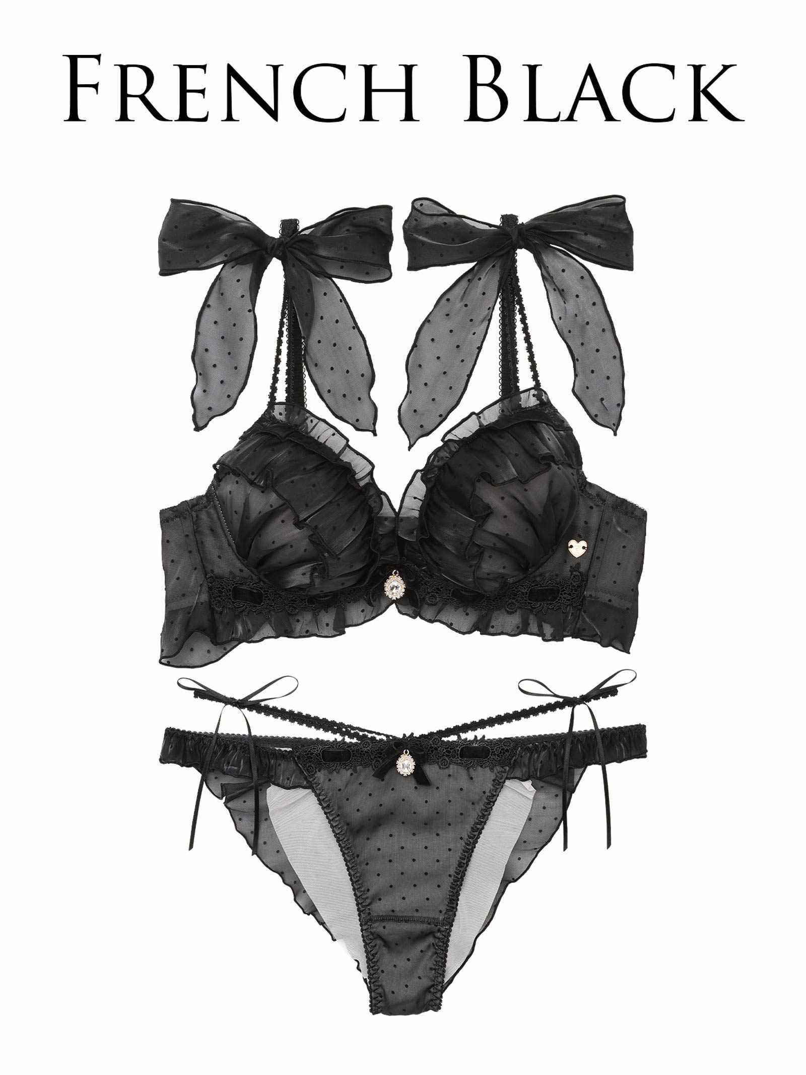 2/10再販!【明日花キララプロデュース/WhipBunny】Flocky Dot Girly Bra&Shorts / フロッキードットガーリーブラ&ショーツ