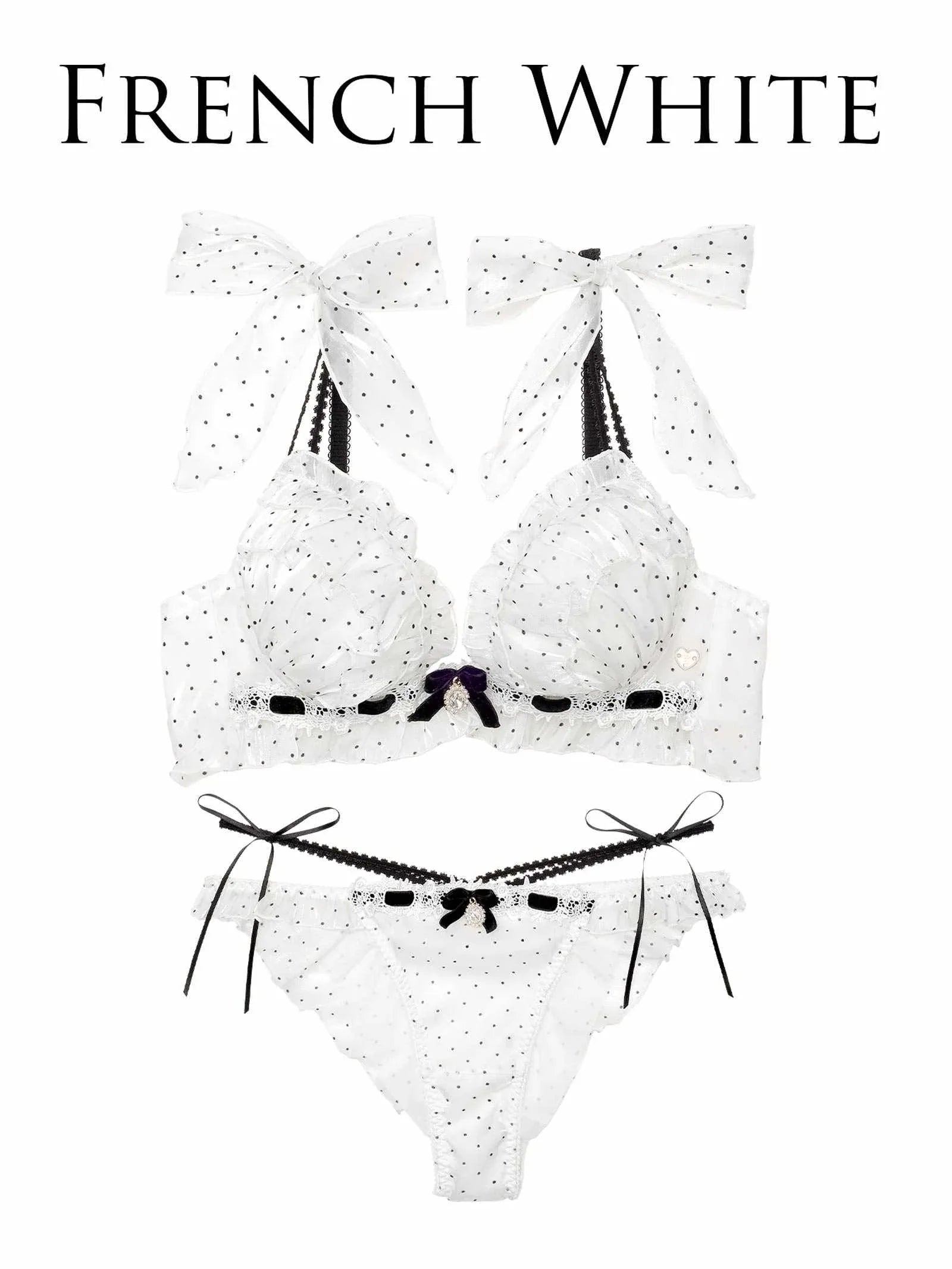 2/10再販!【明日花キララプロデュース/WhipBunny】Flocky Dot Girly Bra&Shorts / フロッキードットガーリーブラ&ショーツ