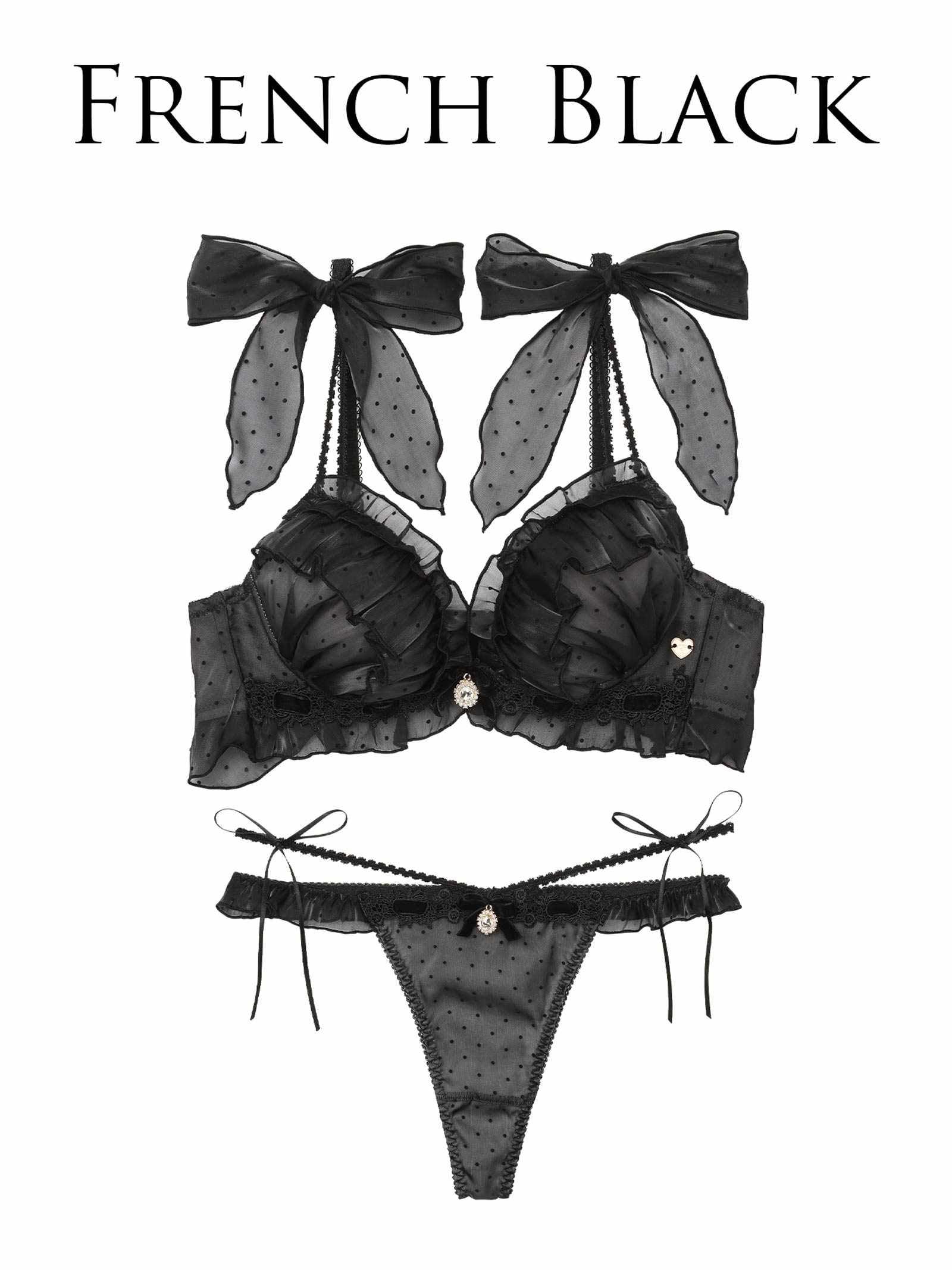 2/10再販!【明日花キララプロデュース/WhipBunny】Flocky Dot Girly Bra&T-back / フロッキードットガーリーブラ&Tバック