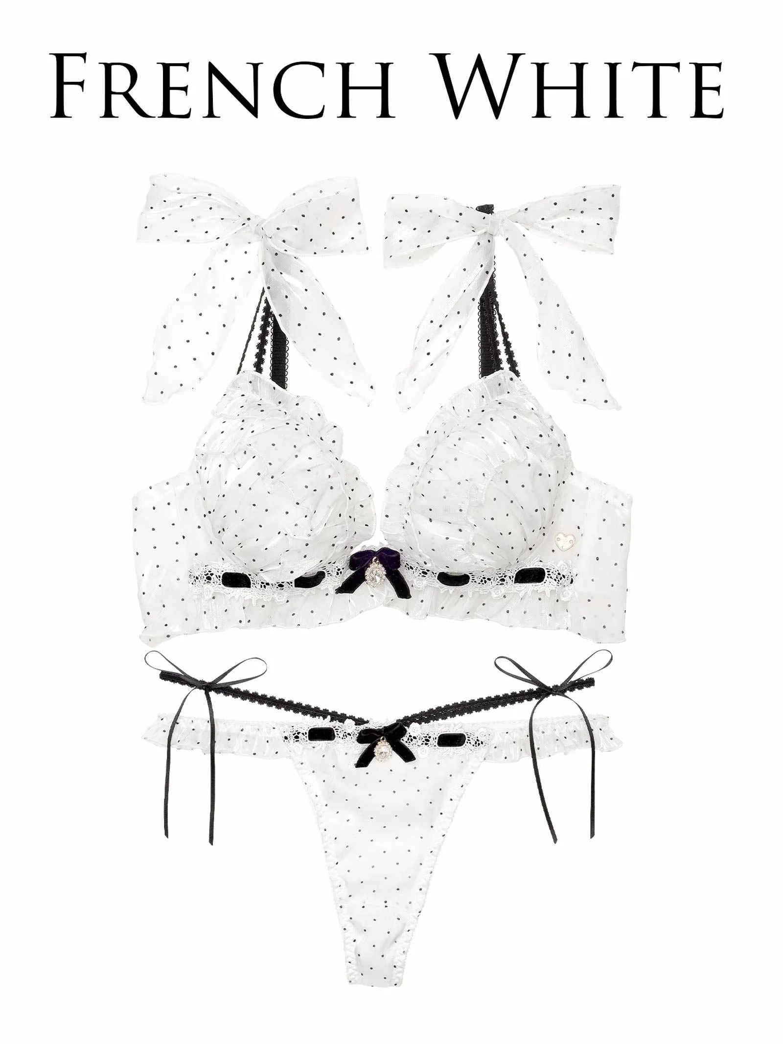 2/10再販!【明日花キララプロデュース/WhipBunny】Flocky Dot Girly Bra&T-back / フロッキードットガーリーブラ&Tバック