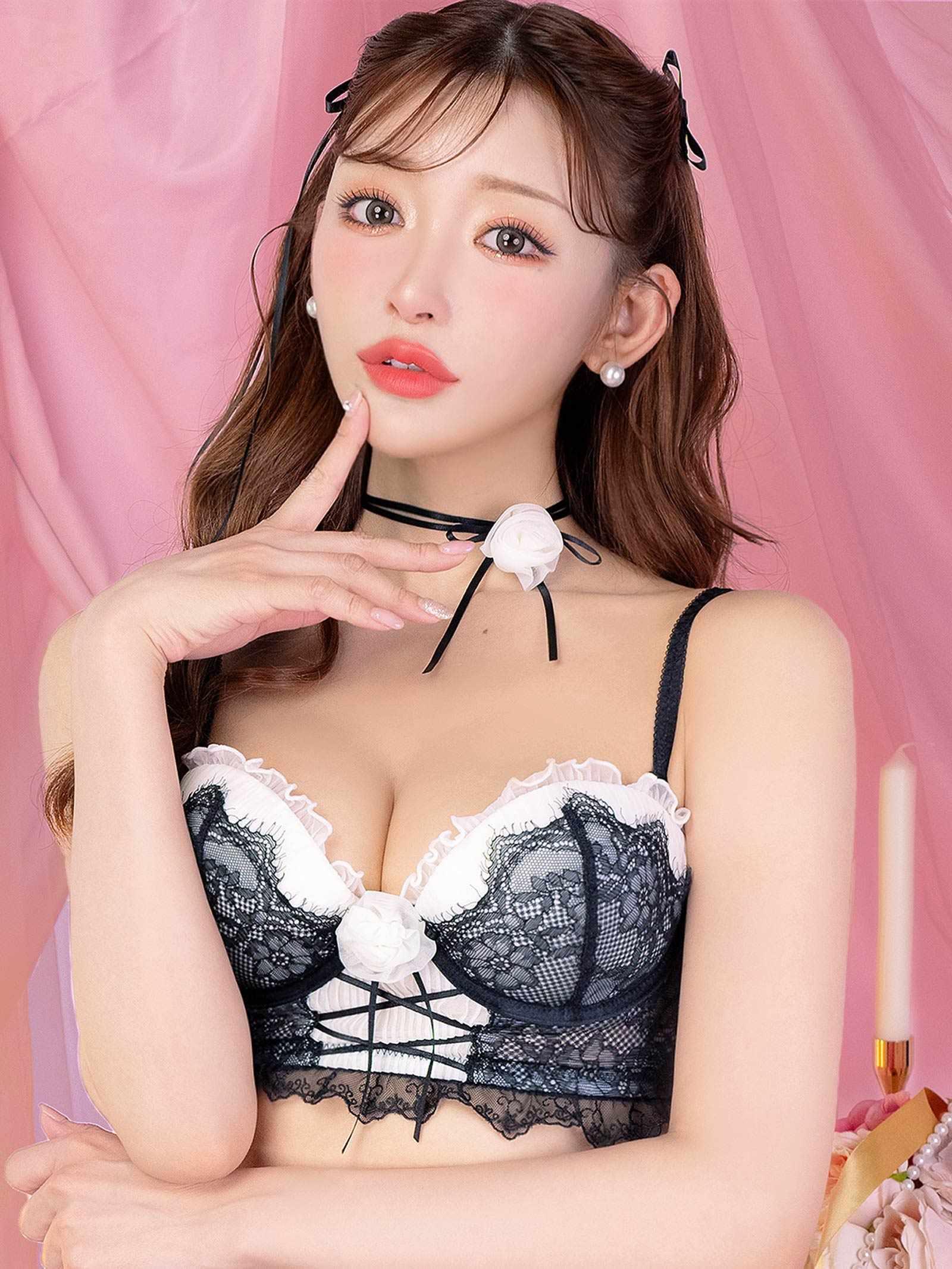 【明日花キララプロデュース/WhipBunny】Classical Tulle Rose Bra&Shorts / クラシカルチュールローズブラ&ショーツ - 【公式】247Lingerie