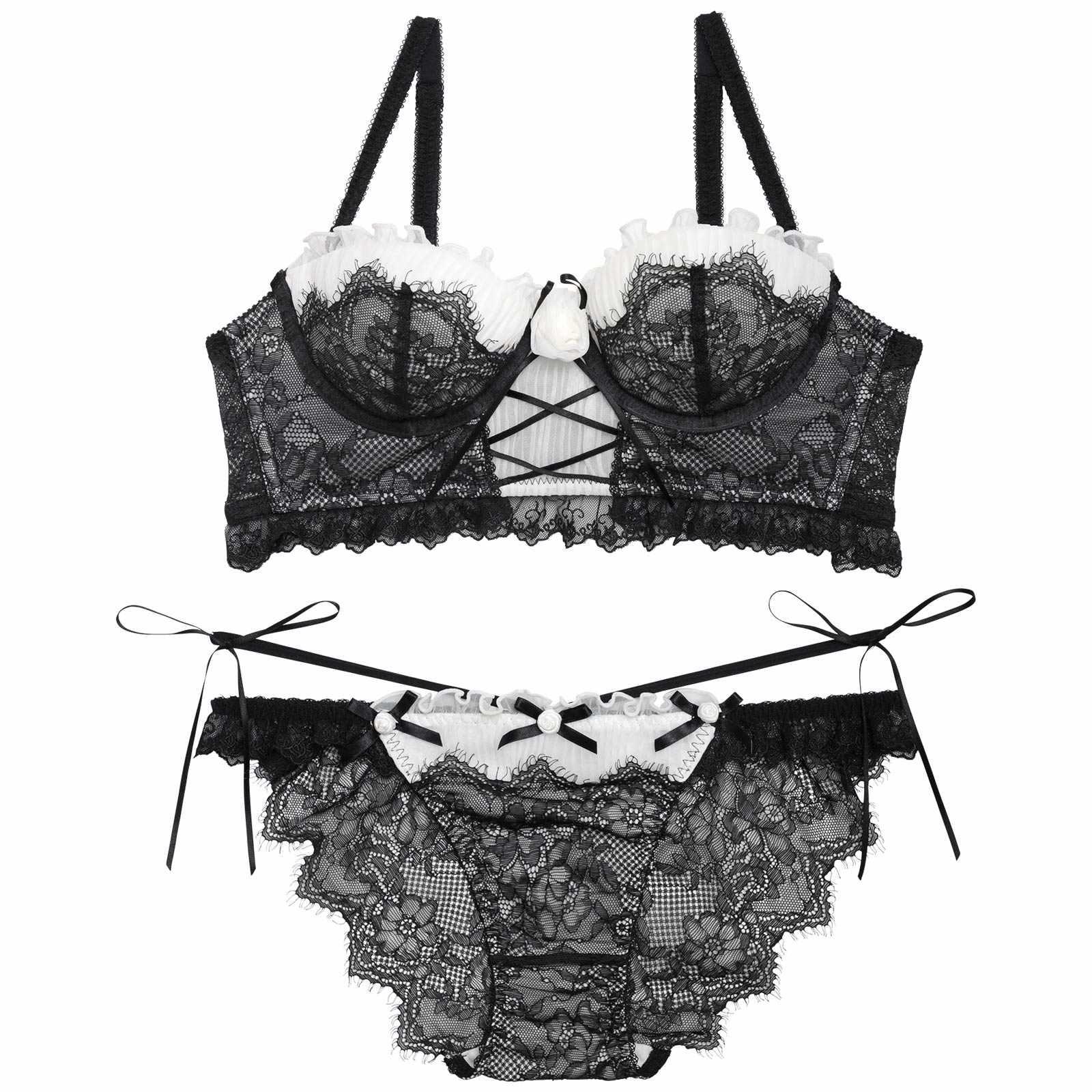 【明日花キララプロデュース/WhipBunny】Classical Tulle Rose Bra&Shorts / クラシカルチュールローズブラ&ショーツ - 【公式】247Lingerie