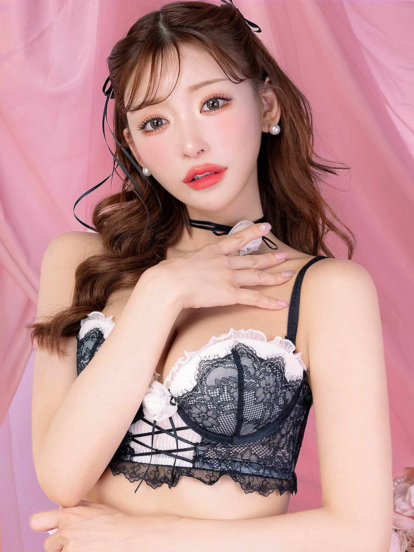 1/27新作!【明日花キララプロデュース/WhipBunny】Classical Tulle Rose Bra&T-back / クラシカルチュールローズブラ&Tバック