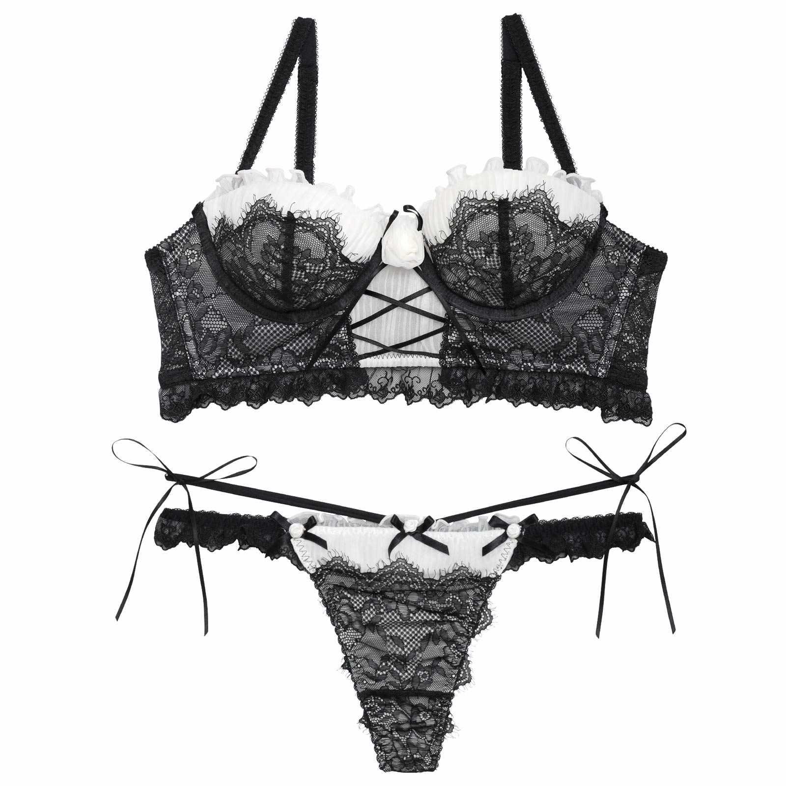 【明日花キララプロデュース/WhipBunny】Classical Tulle Rose Bra&T-back / クラシカルチュールローズブラ&Tバック - 【公式】247Lingerie