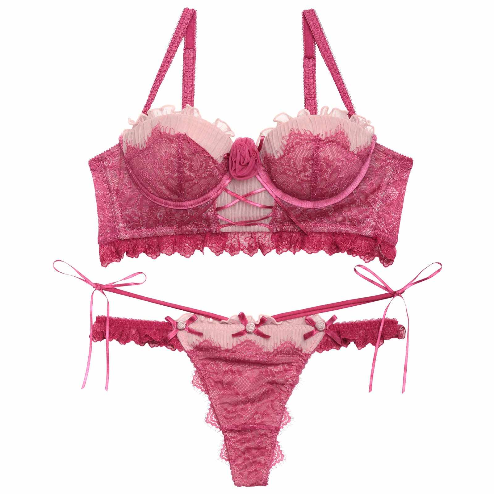 【明日花キララプロデュース/WhipBunny】Classical Tulle Rose Bra&T-back / クラシカルチュールローズブラ&Tバック