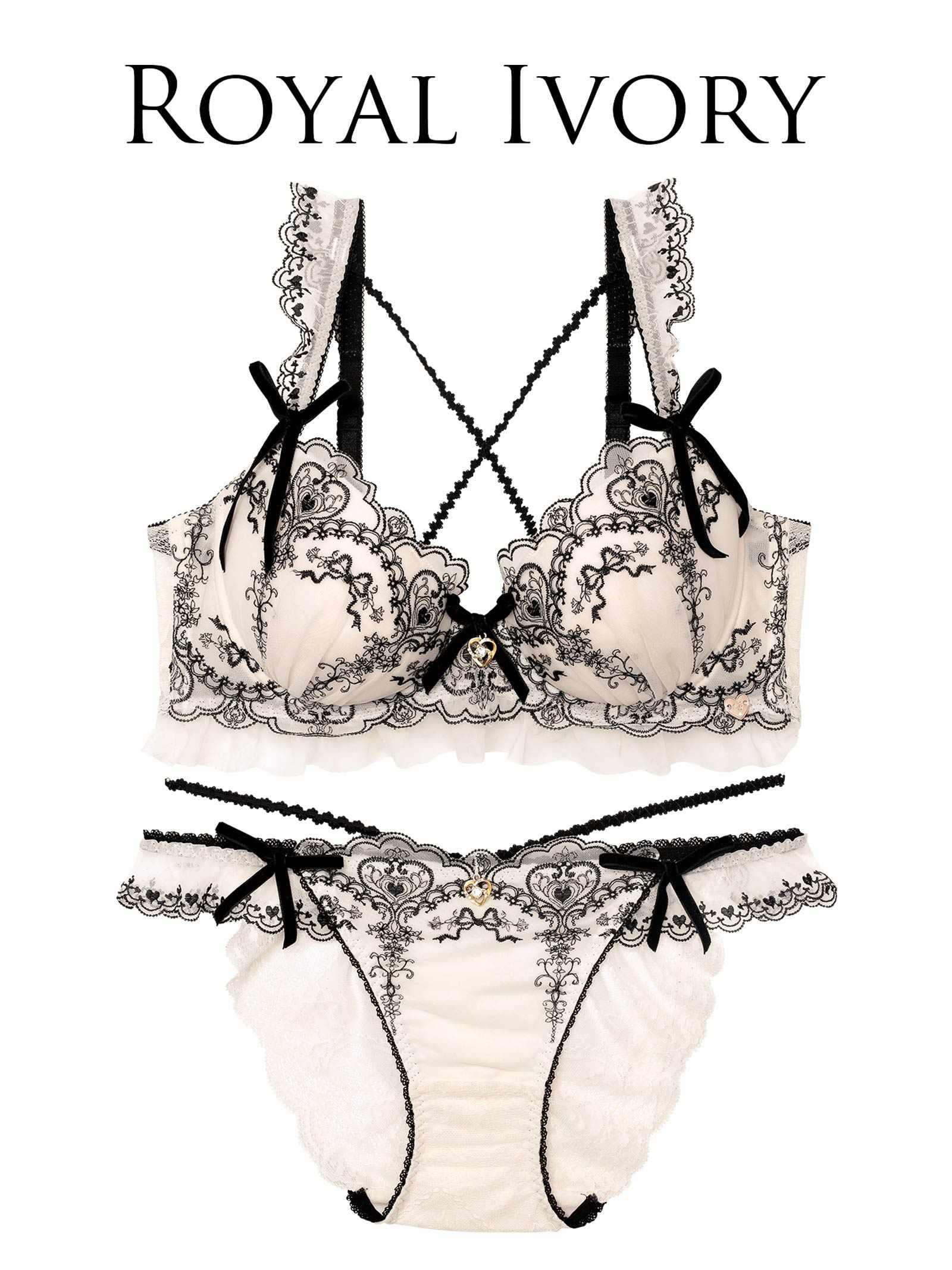 【明日花キララプロデュース/WhipBunny】Antique Ribbon Heart Bra&Shorts / アンティークリボンハートブラ&ショーツ