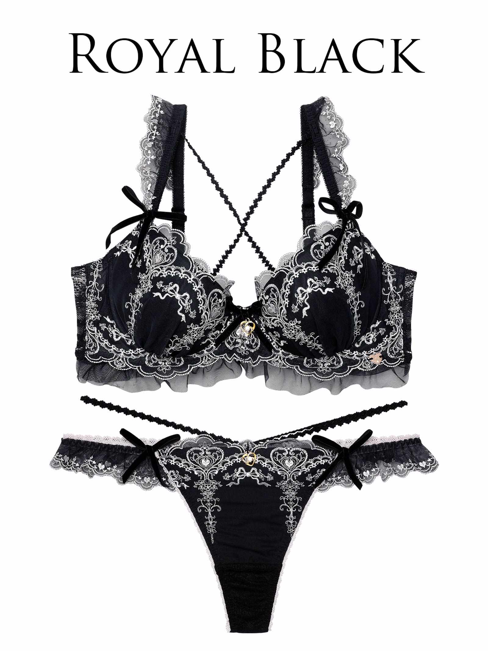 【明日花キララプロデュース/WhipBunny】Antique Ribbon Heart Bra&T-back / アンティークリボンハートブラ&Tバック