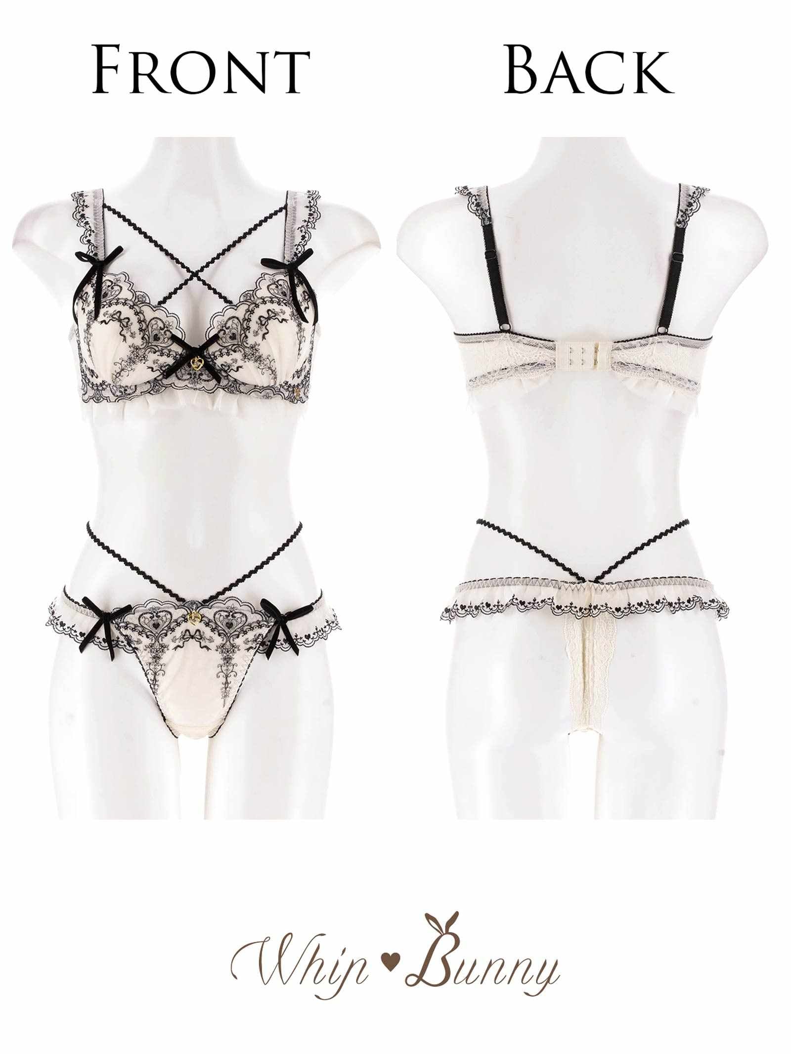 【明日花キララプロデュース/WhipBunny】Antique Ribbon Heart Bra&T-back / アンティークリボンハートブラ&Tバック