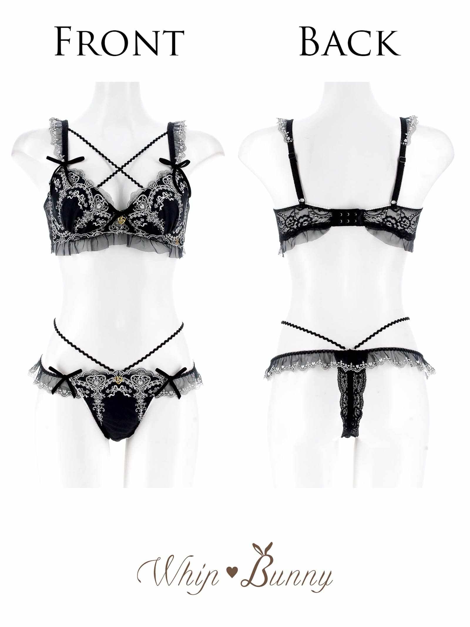 【明日花キララプロデュース/WhipBunny】Antique Ribbon Heart Bra&T-back / アンティークリボンハートブラ&Tバック