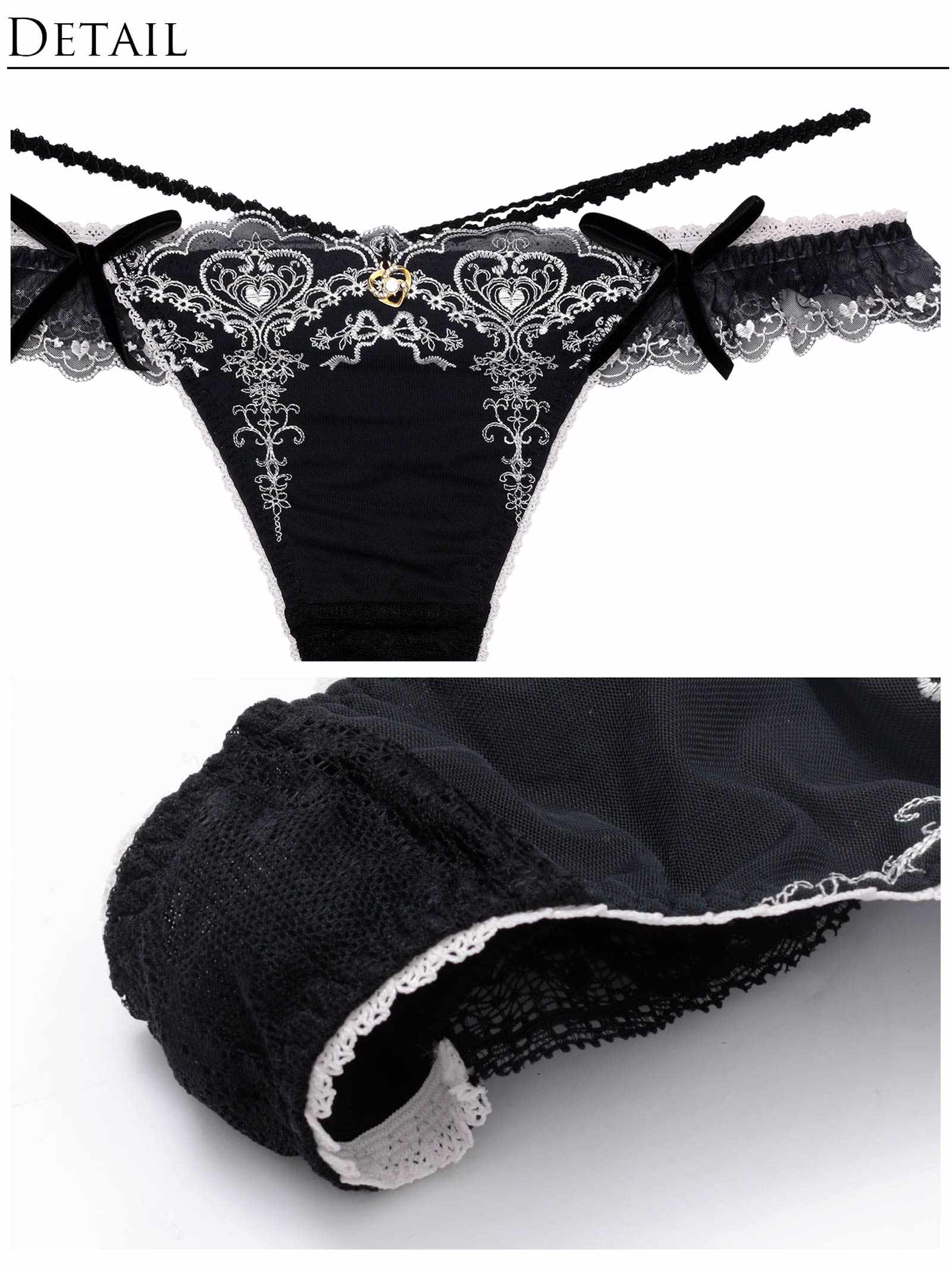 【明日花キララプロデュース/WhipBunny】Antique Ribbon Heart Bra&T-back / アンティークリボンハートブラ&Tバック