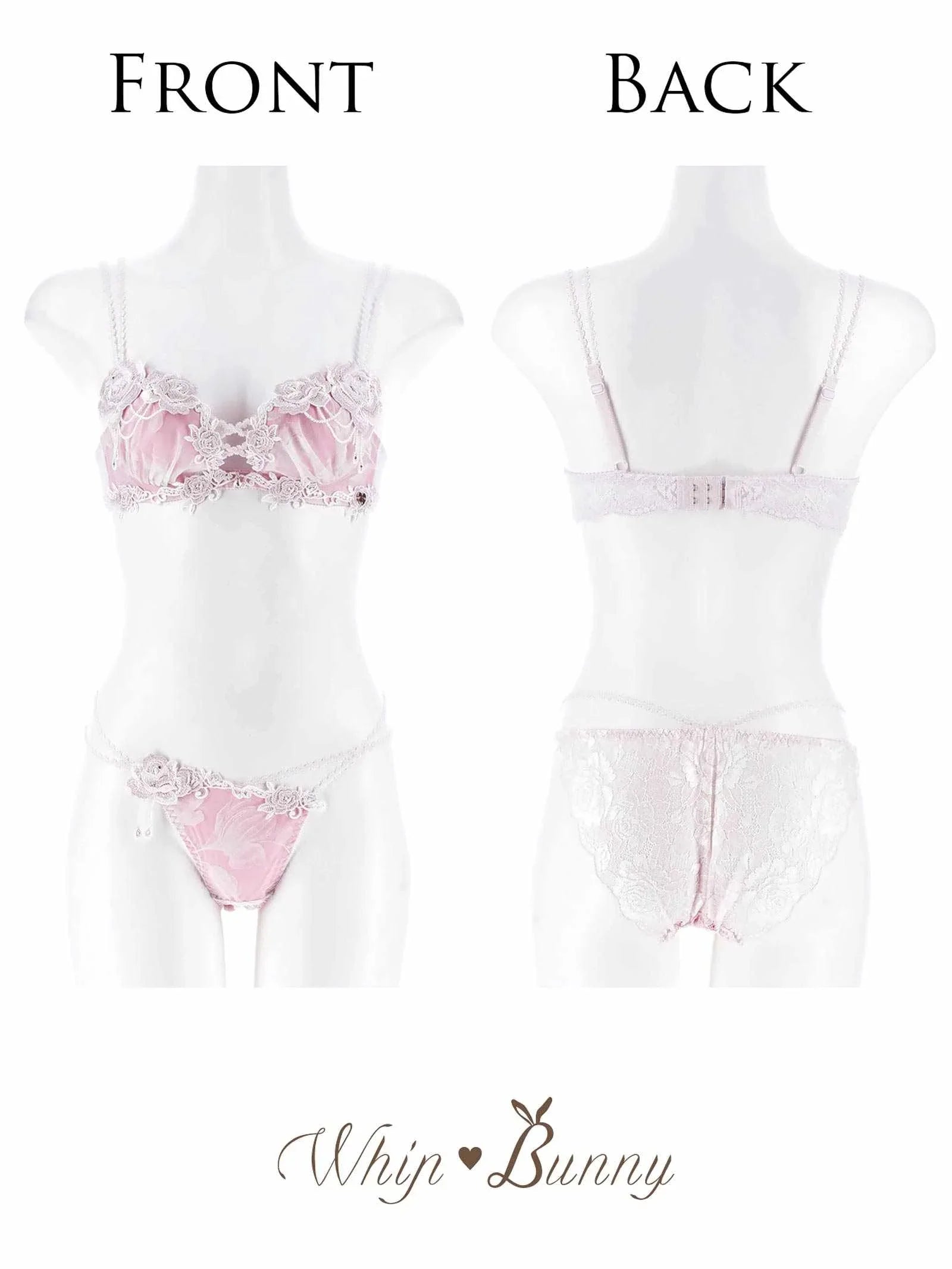 【明日花キララプロデュース/WhipBunny】Noble Flocky Rose Bra&Shorts / ノーブルフロッキーローズブラ&ショーツ