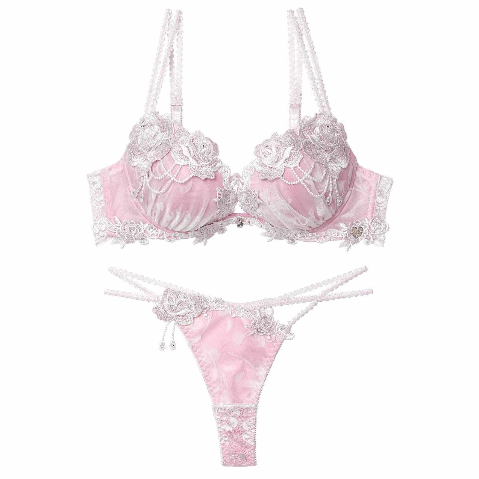 【明日花キララプロデュース/WhipBunny】Noble Flocky Rose Bra&T-back / ノーブルフロッキーローズブラ&Tバック