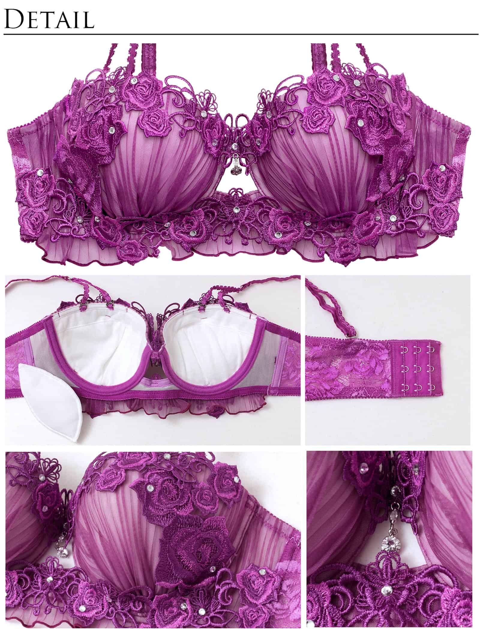 7/17新作!【明日花キララプロデュース/WhipBunny】Sheer Pleats Rose Bra&Shorts / シアープリーツローズブラ&ショーツ
