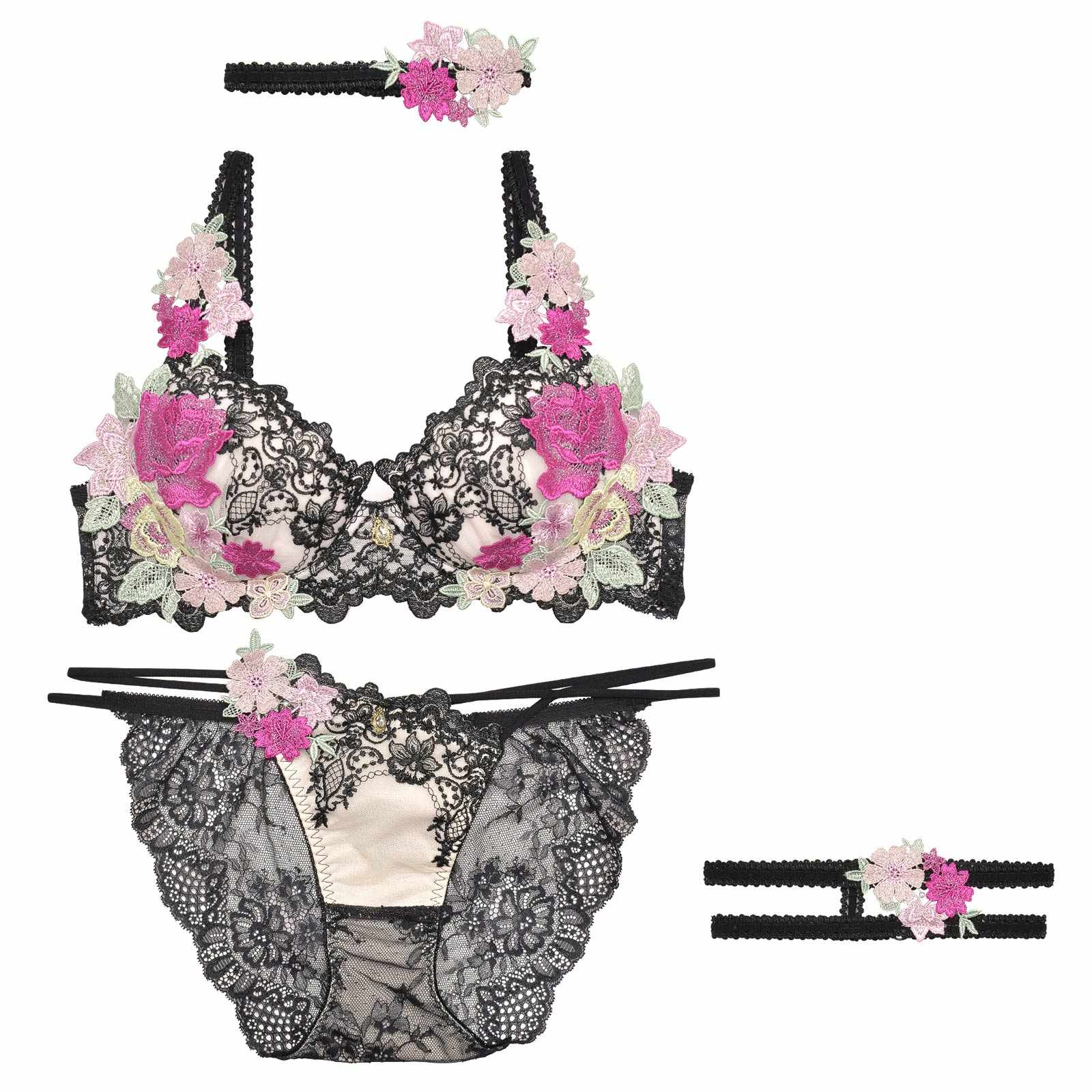 【明日花キララプロデュース/WhipBunny】Dressy Flower Lady Bra&Shorts / Black ドレッシーフラワーレディブラ&ショーツ / ブラック