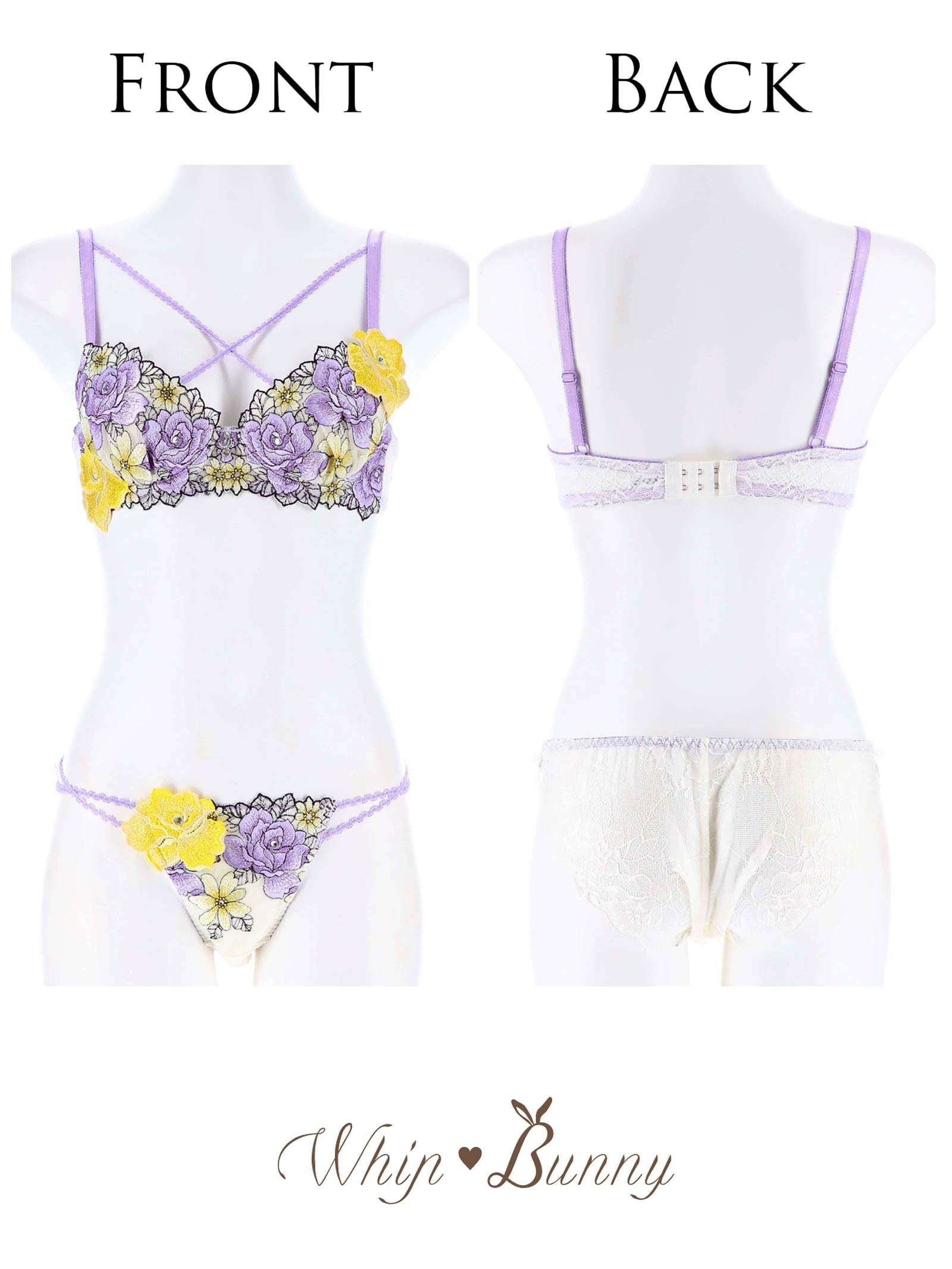 6/21新作!【明日花キララプロデュース/WhipBunny】Venus Shiny Rose Bra&Shorts/Lavender ヴィーナスシャイニーローズブラ&ショーツ/ラベンダー