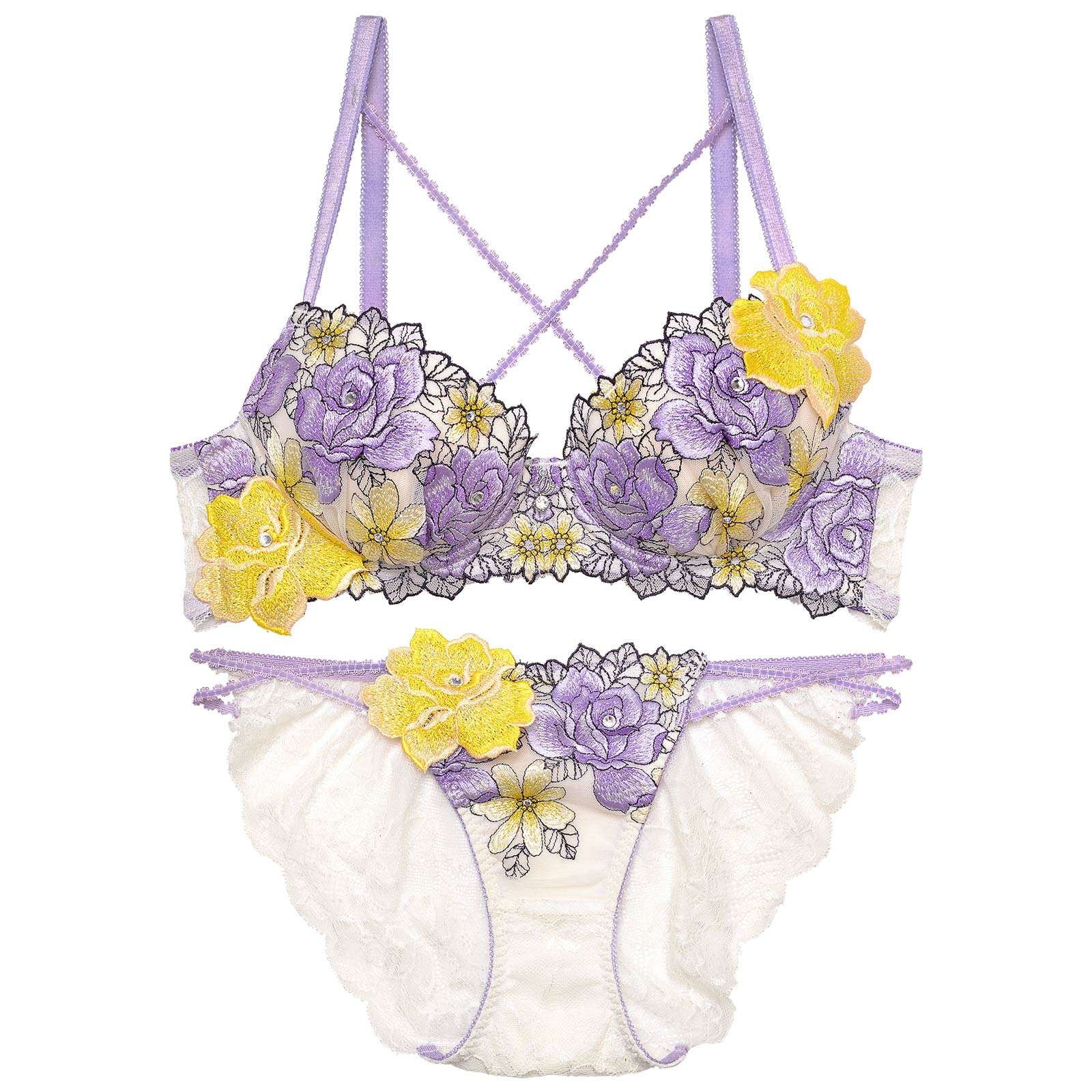 【明日花キララプロデュース/WhipBunny】Venus Shiny Rose Bra&Shorts/Lavender ヴィーナスシャイニーローズブラ&ショーツ/ラベンダー