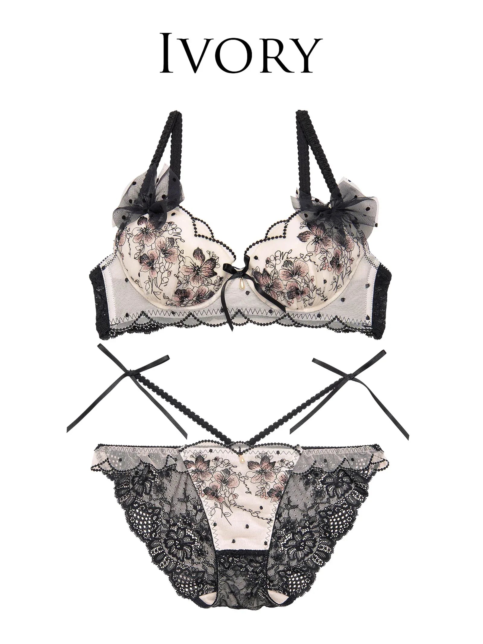 1/10再販【明日花キララプロデュース/WhipBunny】Floral Dot Scallop Bra&Shorts フローラルドットスカラップブラ&ショーツ - 【公式】247Lingerie