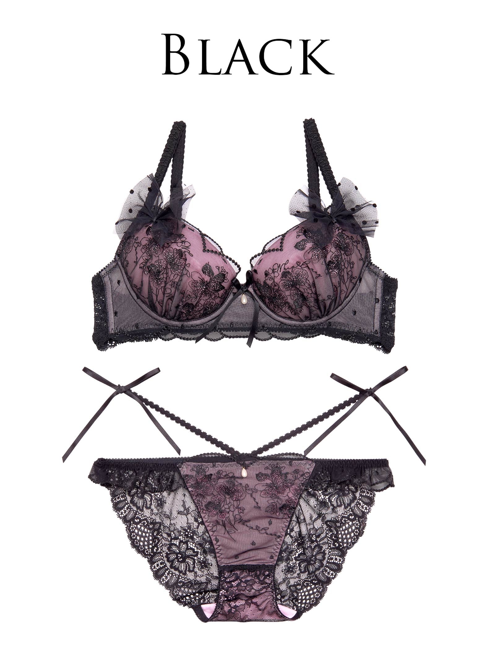 【明日花キララプロデュース/WhipBunny】Floral Dot Scallop Bra&Shorts フローラルドットスカラップブラ&ショーツ