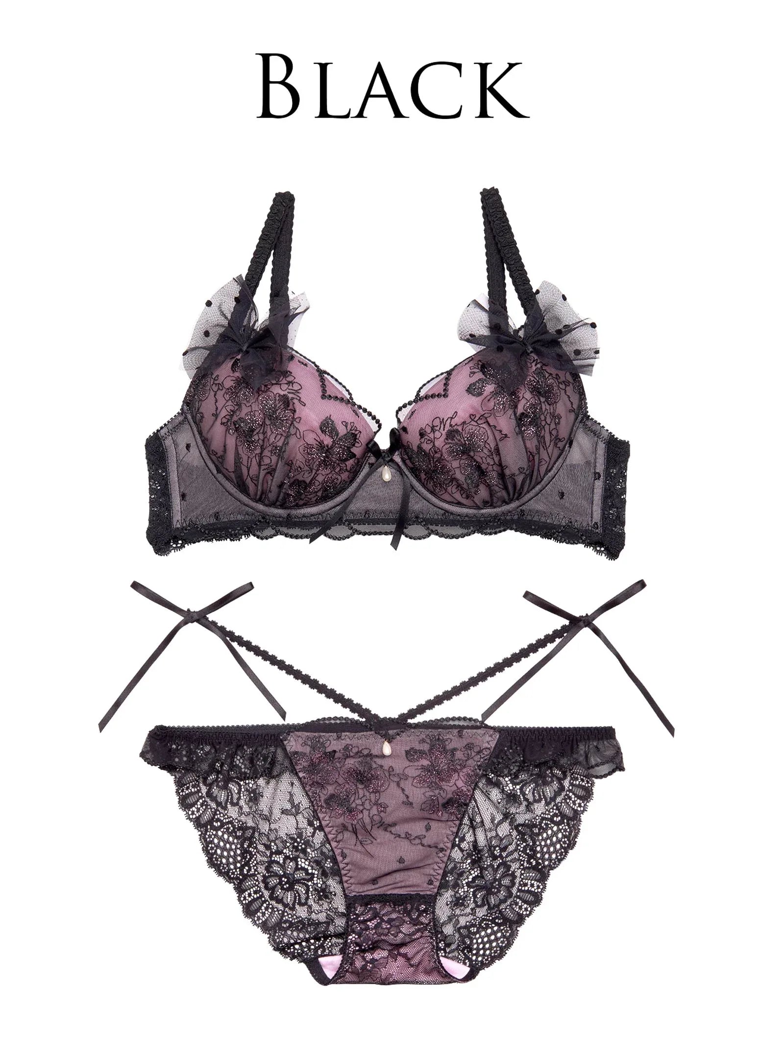 1/10再販【明日花キララプロデュース/WhipBunny】Floral Dot Scallop Bra&Shorts フローラルドットスカラップブラ&ショーツ - 【公式】247Lingerie