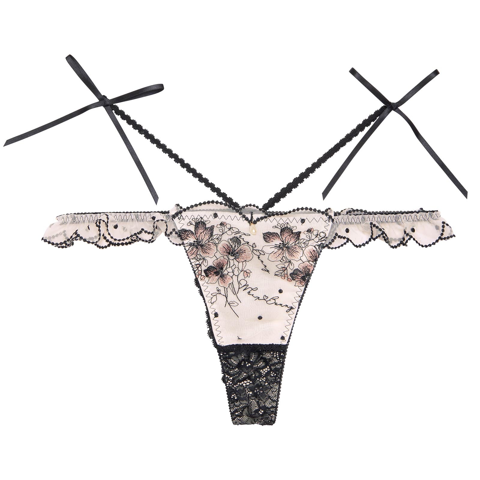 【明日花キララプロデュース/WhipBunny】Floral Dot Scallop Shorts/T-back フローラルドットスカラップショーツ/Tバック