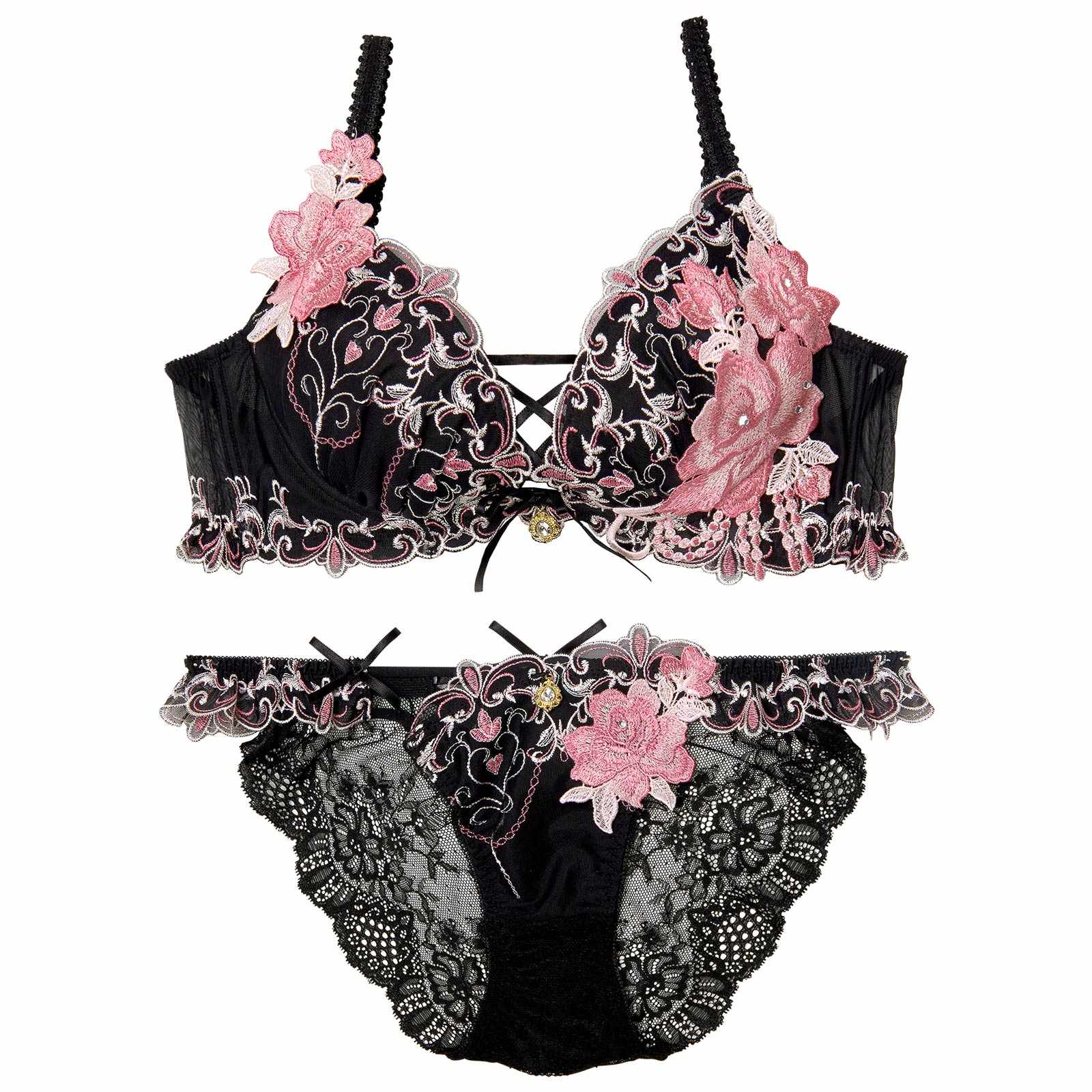 【明日花キララプロデュース/WhipBunny】Luxury Rose Heart Bra&Shorts / ラグジュアリーローズハートブラ&ショーツ