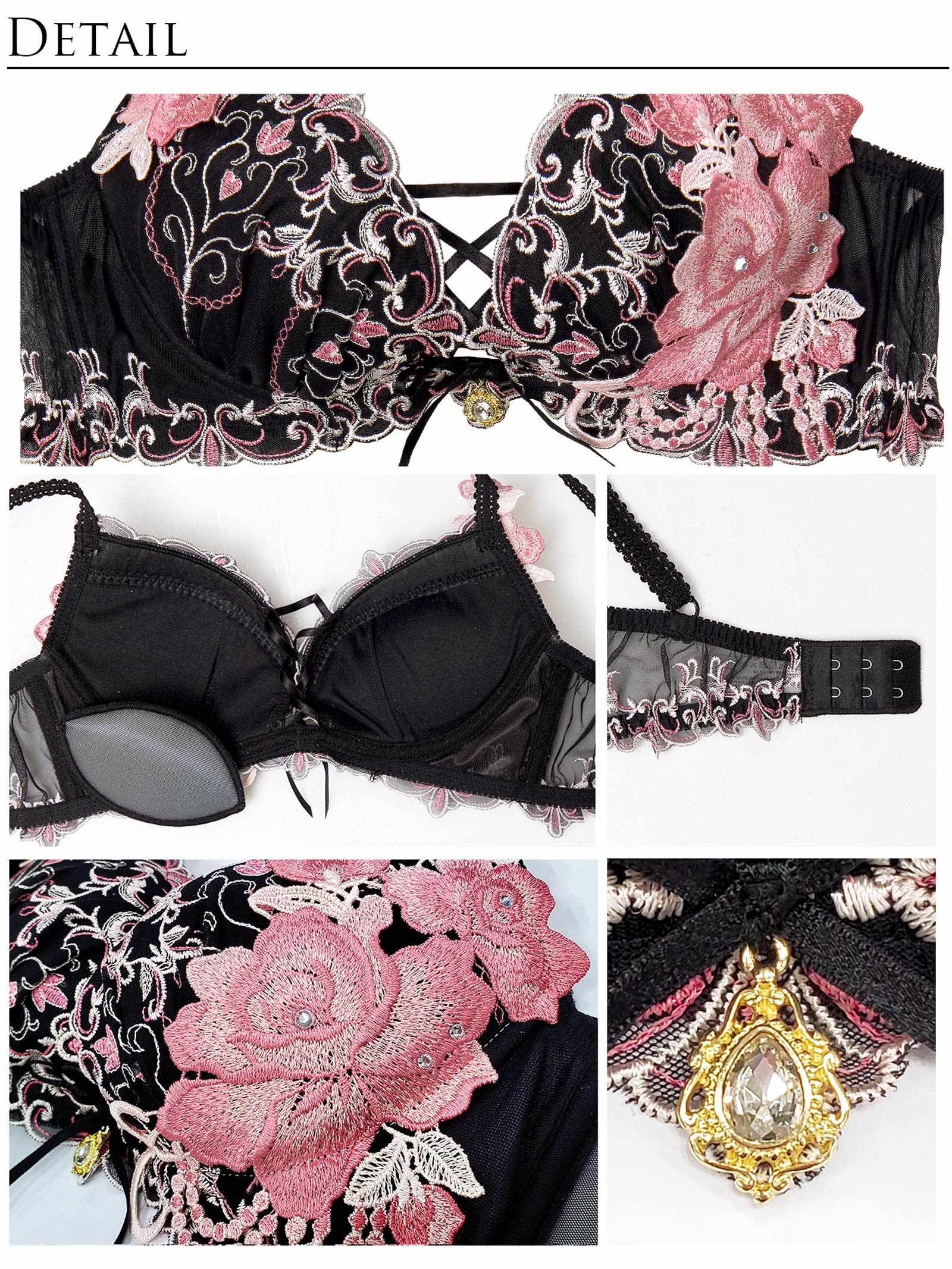 【明日花キララプロデュース/WhipBunny】Luxury Rose Heart Bra&Shorts / ラグジュアリーローズハートブラ&ショーツ