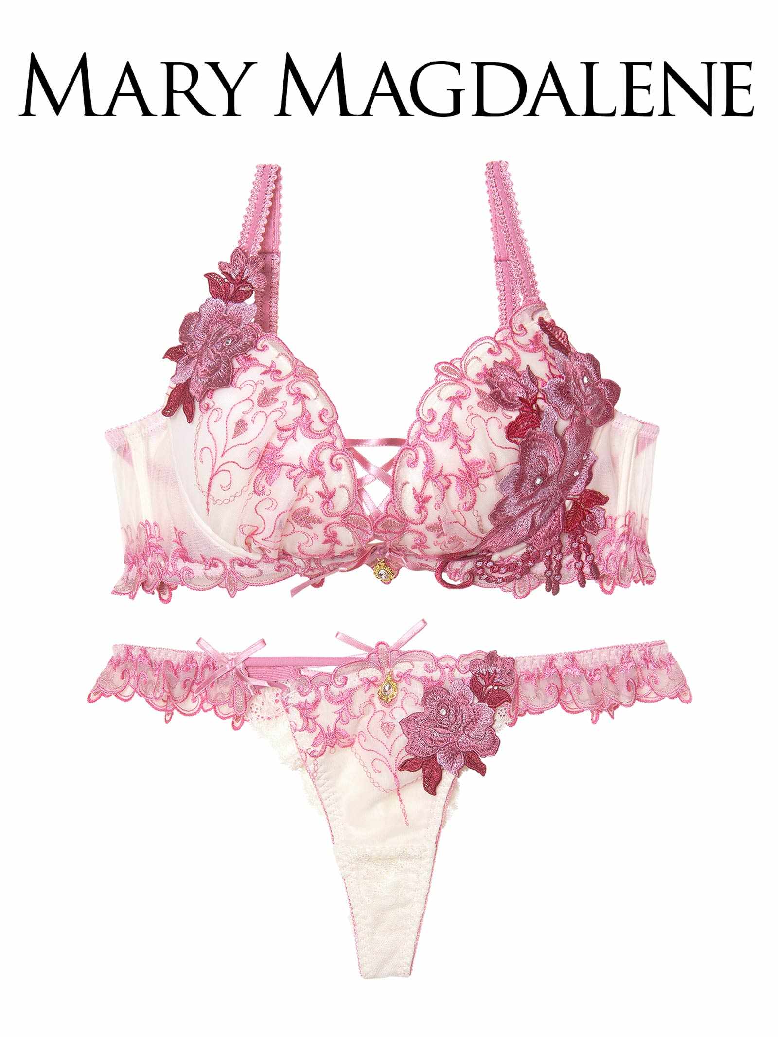 【明日花キララプロデュース/WhipBunny】Luxury Rose Heart Bra&T-back / ラグジュアリーローズハートブラ&Tバック