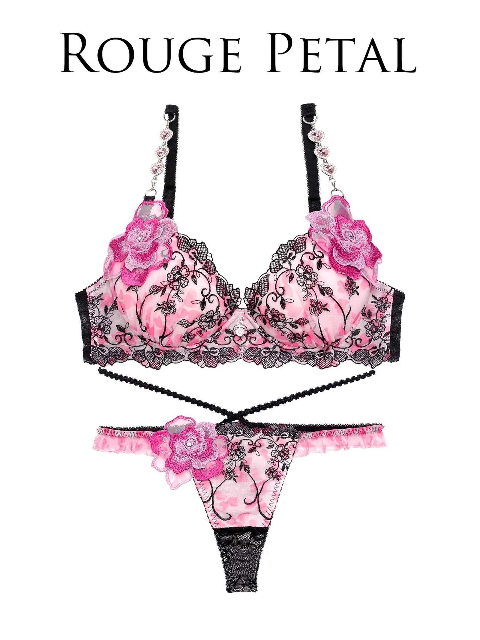 【明日花キララプロデュース/WhipBunny】Fresh Heart Petal Bra&T-back フレッシュハートペタルブラ&Tバック - 【公式】247Lingerie