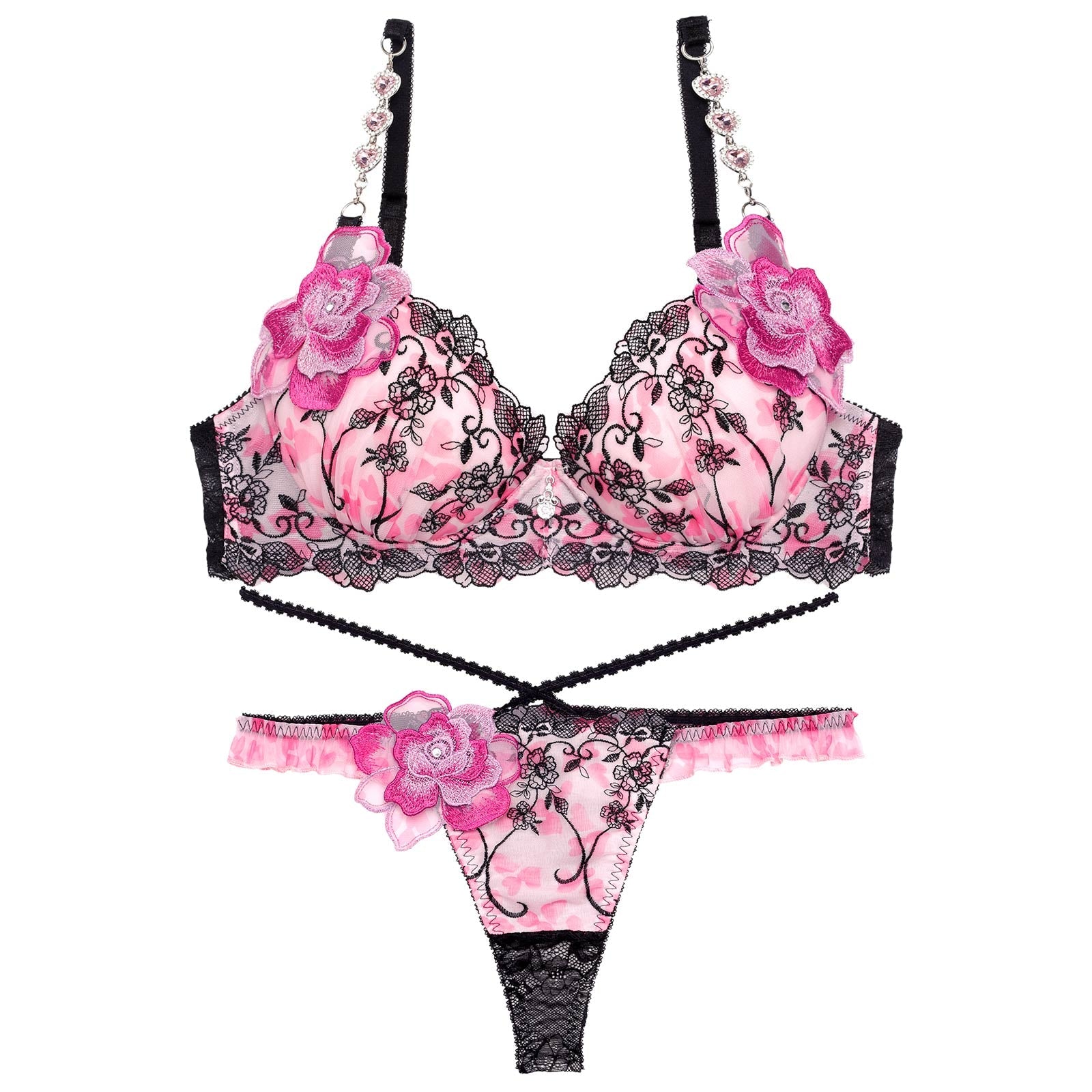 【明日花キララプロデュース/WhipBunny】Fresh Heart Petal Bra&T-back フレッシュハートペタルブラ&Tバック