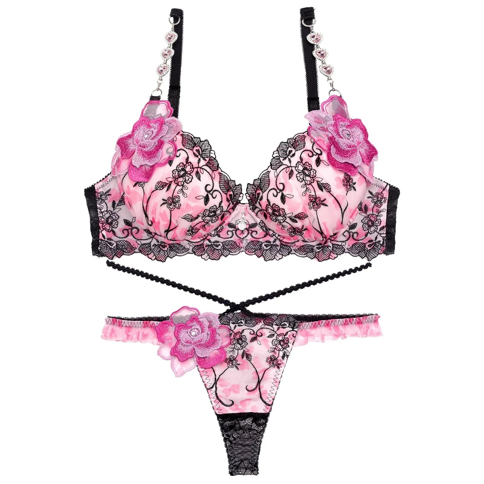 【明日花キララプロデュース/WhipBunny】Fresh Heart Petal Bra&T-back フレッシュハートペタルブラ&Tバック - 【公式】247Lingerie