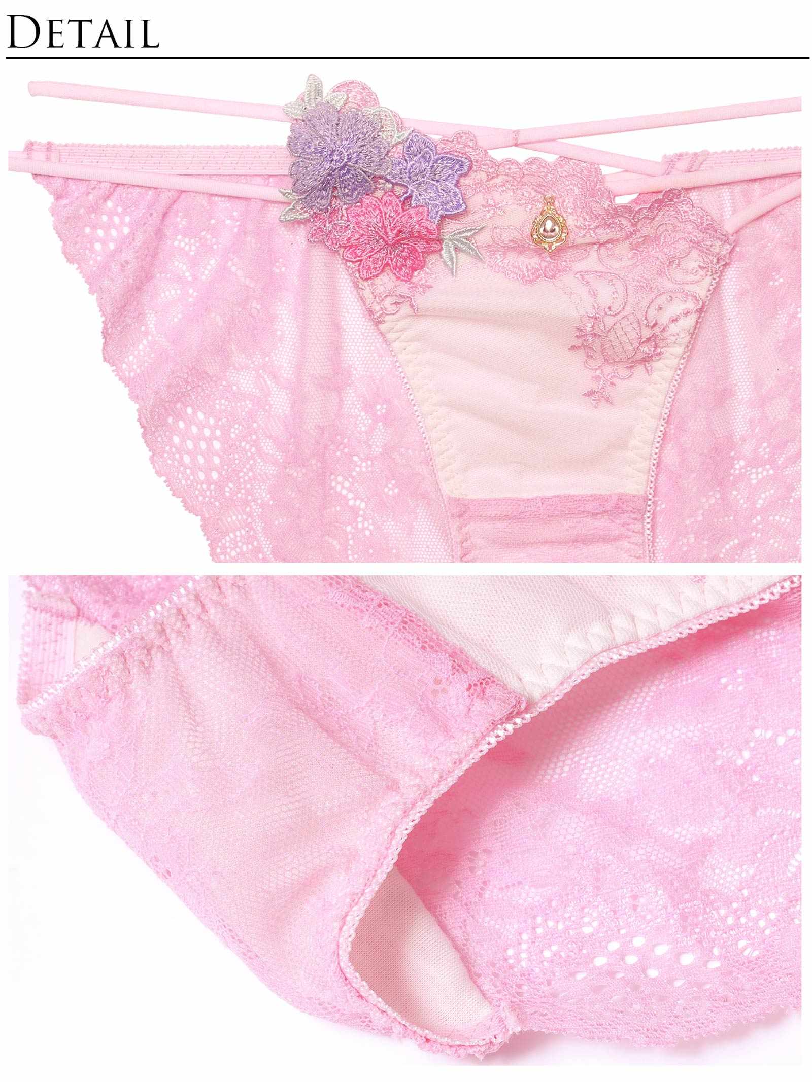 3/26新作!【明日花キララプロデュース/WhipBunny】Dressy Flower Lady Bra&Shorts/Pink ドレッシーフラワーレディブラ&ショーツ/ピンク