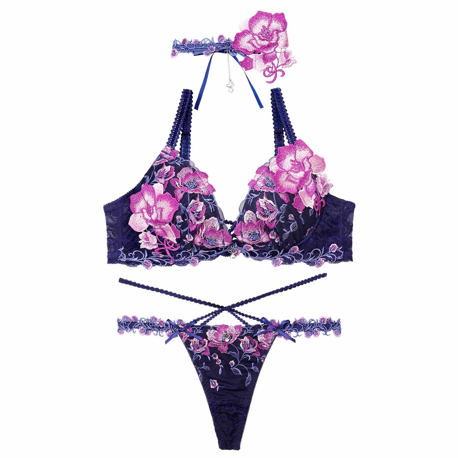 【明日花キララプロデュース/WhipBunny】Radiant Iris Bloom Bra&T-back/ ラディアントアイリスブルームブラ&Tバック