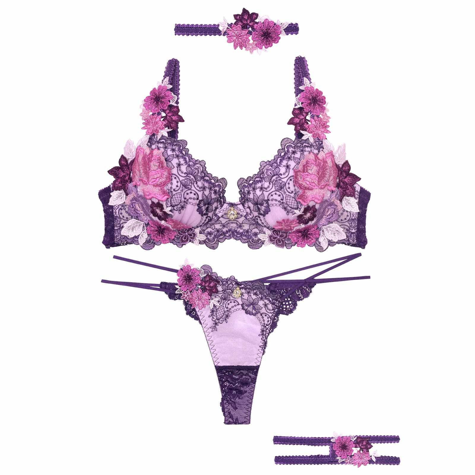 10/3再販!【明日花キララプロデュース/WhipBunny】Dressy Flower Lady Bra&T-back / ドレッシーフラワーレディブラ&Tバック