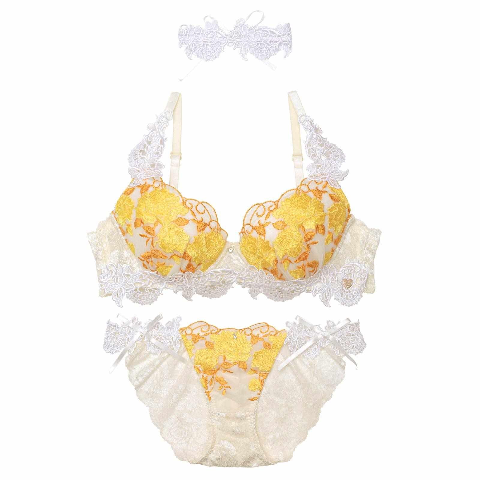 【明日花キララプロデュース/WhipBunny】Gorgeous Shine Rose Choker Bra&Shorts /Yellow ゴージャスシャインローズチョーカーブラ&ショーツ / イエロー