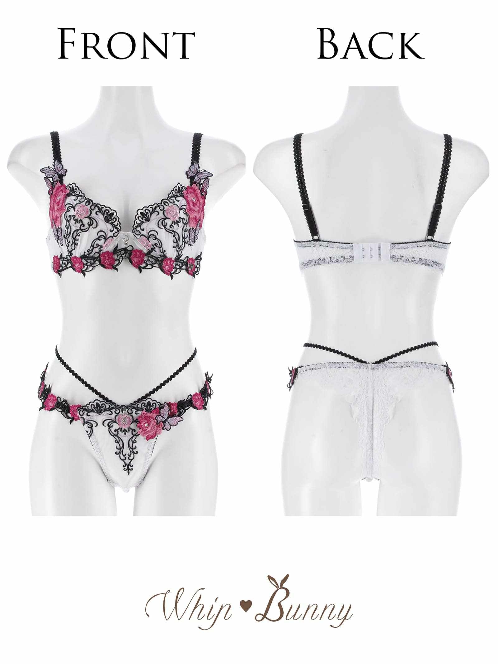 10/3新作!【明日花キララプロデュース/WhipBunny】Gothic Butterfly Bloom Bra&T-back / ゴシックバタフライブルームブラ&Tバック