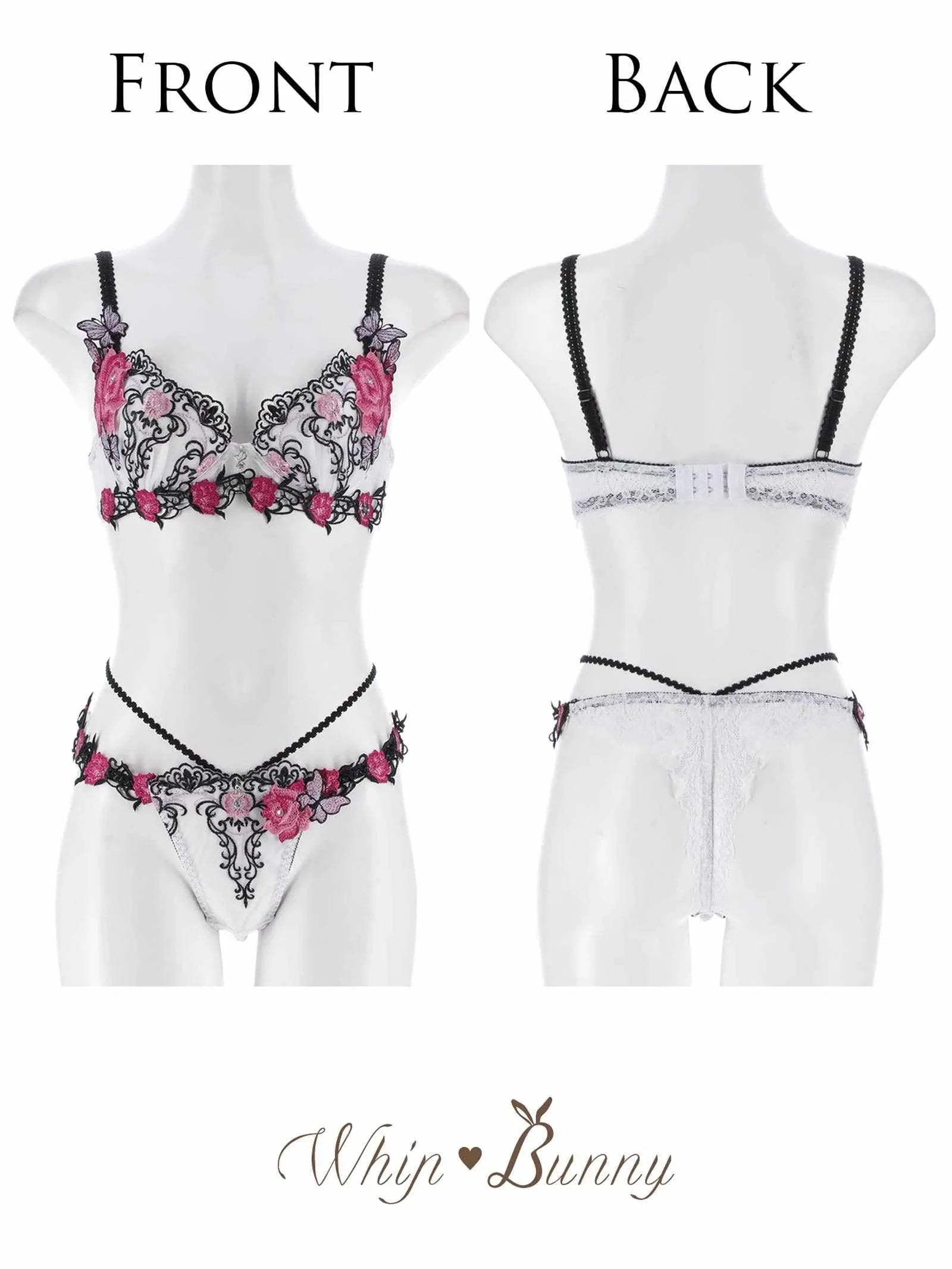 10/3新作!【明日花キララプロデュース/WhipBunny】Gothic Butterfly Bloom Bra&T-back / ゴシックバタフライブルームブラ&Tバック