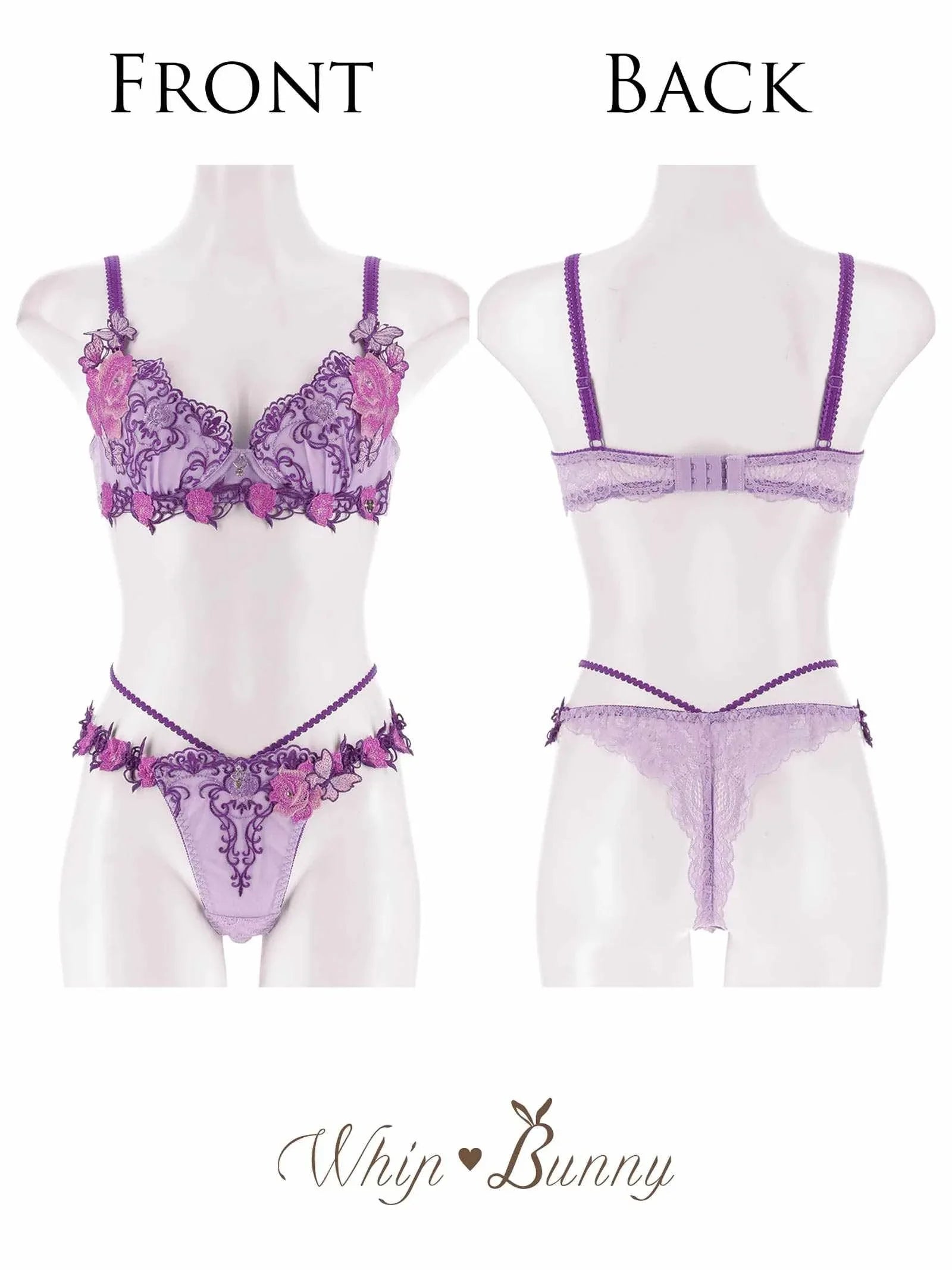 10/3新作!【明日花キララプロデュース/WhipBunny】Gothic Butterfly Bloom Bra&T-back / ゴシックバタフライブルームブラ&Tバック